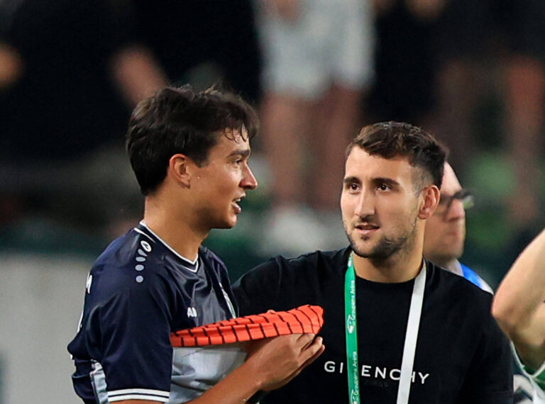 12.08.2025 Budapest Ferencvarosi TC-PFK Ludogorets Mostar Champion s League third leg qualifiers men s football Petar Stanic L Ludogorets,Djordje CirkovicR Ferencvaros player in civil ho not played today :
2025.08.12 Budapeszt
pilka nozna , Liga Mistrzow
Ferencvaros Budapeszt - PFK Ludogorec Razgrad
Foto IMAGO/PressFocus

!!! POLAND ONLY !!!