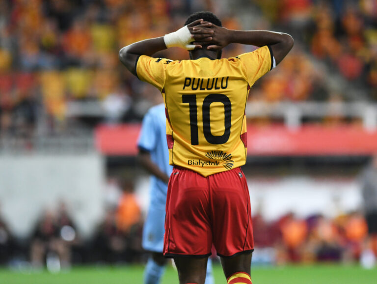 2025.08.21 Bialystok pilka nozna Mecz 4. rundy eliminacji Ligi Konferencji Europy 2025/2026 Jagiellonia Bialystok (zolto-czerwone) - Dinamo City Tirana (Albania) N/z Afimico Pululu Foto Michal Kosc / PressFocus 
2025.08.21 Bialystok Bialystok Football - UEFA Conference League Play-offs - 1st leg 2025/2026 Jagiellonia Bialystok (yellow-red) - Dinamo City Tirana (ALB) Credit: Michal Kosc / PressFocus