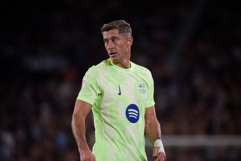 ESP: UD Levante v FC Barcelona, Barca - Liga EA Sports VALENCIA, SPAIN - AUGUST 23: Robert Lewandowski of FC Barcelona during the match between UD Levante and FC Barcelona of La Liga EA Sports on August 23, 2025 at Ciutat de Valencia Stadium in Valencia, Spain. Photo by Samuel Carreno Valencia Valencia Comunitat Valencia Spain Copyright: xSamuelxCarrenox SAM_5150
2025.08.23 Walencja
pilka nozna , liga hiszpanska
UD Levante - FC Barcelona
Foto IMAGO/PressFocus

!!! POLAND ONLY !!!