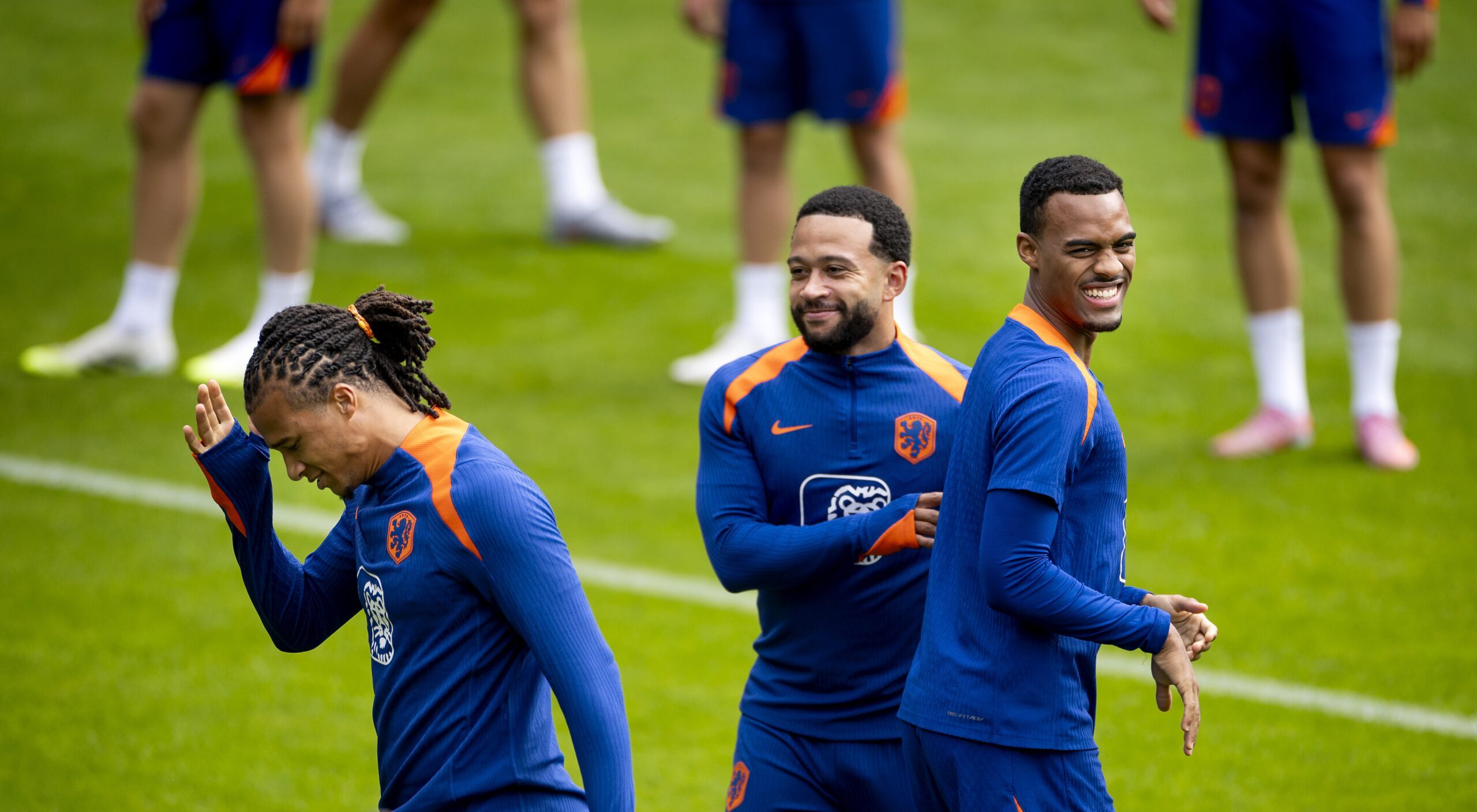 9/3/2025 - ZEIST - Nathan Ake, Memphis Depay, and Ryan Gravenberch during a Dutch national team training session at the KNVB Campus on September 3, 2025, in Zeist, Netherlands. The Dutch national team is preparing for the World Cup qualifiers against Poland and Lithuania. ANP KOEN VAN WEEL /ANP/Sipa USA
2025.09.03 Zeist
pilka nozna reprezentacja Holandii, Holandia
Zgrupowanie reprezentacji Holandii
Foto ANP/SIPA USA/PressFocus

!!! POLAND ONLY !!!