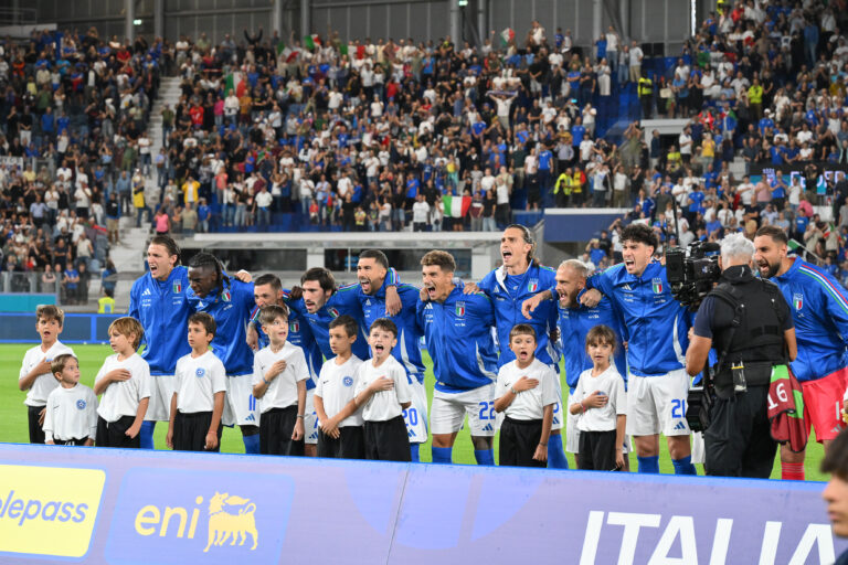 New Balance Stadium, Bergamo, Italy - the starting line up of Italy during Fifa World Cup - Qualification Round  Football Match,  Italy vs Estonia, 5 Sep 2025 
(Photo by Roberto Ramaccia/Sipa USA)
2025.09.05 Bergamo
pilka nozna eliminacje kwalifikacje do mistrzostw swiata 2026
Wlochy - Estonia
Foto Roberto Ramaccia/SIPA USA/PressFocus

!!! POLAND ONLY !!!