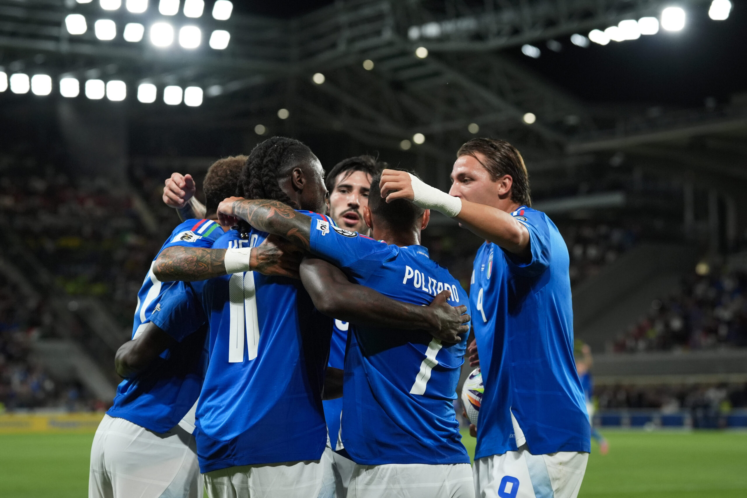 Italy&#039;s Moise Kean celebrates after scoring the 1-0 goal for his team during the qualifying round for the 2026 FIFA World Cup between Italy and Estonia (Group I - Day 5) at the New Balance Arena in Bergamo, Italy - September 5, 2025. Sport - Soccer (Photo by Massimo Paolone/LaPresse) (Photo by Massimo Paolone/LaPresse/Sipa USA)
2025.09.05 Bergamo
pilka nozna eliminacje mistrzostw swiata 2026
Wlochy - Estonia
Foto LaPresse/SIPA USA/PressFocus

!!! POLAND ONLY !!!