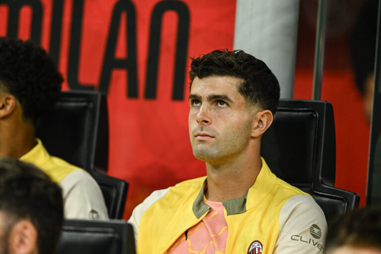 Christian Pulisic of AC Milan before the Italian Serie A football match between AC Milan and Bologna FC on September 14, 2025 at Giuseppe Meazza San Siro Siro stadium in Milan, Italy (Photo by Tiziano Ballabio/IPA Sport / ipa-agency.net/IPA/Sipa USA)
2025.09.14 Mediolan
pilka nozna liga wloska
AC Milan - Bologna FC
Foto IPA/SIPA USA/PressFocus

!!! POLAND ONLY !!!