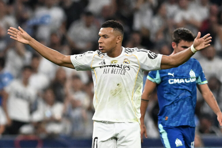Real Madrid CF&#039;s Kylian Mbappe celebrates goal during Champions League 2024/2025 Round 1 match. September 16,2025. (ALTERPHOTOS/Jorge Ropero)
2025.09.16 Madryt
pilka nozna liga mistrzow
Real Madryt - Olympique Marsylia
Foto Alter Photos/SIPA USA/PressFocus

!!! POLAND ONLY !!!