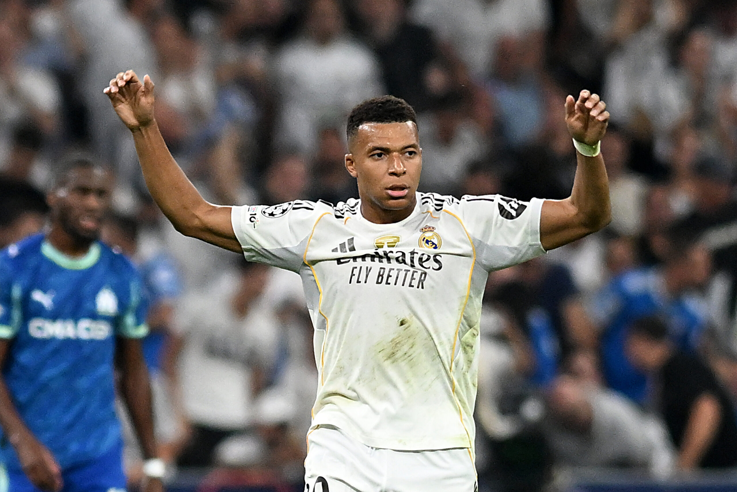 Real Madrid CF&#039;s Kylian Mbappe celebrates goal during Champions League 2024/2025 Round 1 match. September 16,2025. (ALTERPHOTOS/Jorge Ropero)
2025.09.16 Madryt
pilka nozna liga mistrzow
Real Madryt - Olympique Marsylia
Foto Alter Photos/SIPA USA/PressFocus

!!! POLAND ONLY !!!