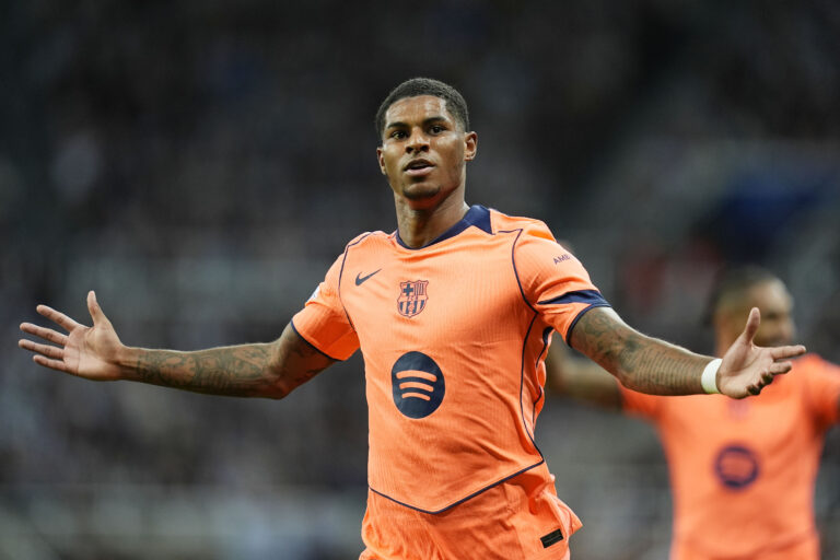 Marcus Rashford of FC Barcelona celebrates a goal during the UEFA Champions League, League Phase MD1 football match between Newcastle United FC and FC Barcelona on 18 September 2025 at St James&#039; Park in Newcastle upon Tyne, England (Photo by /Sipa USA)
2025.09.19 Newcastle
pilka nozna , liga mistrzow
Newcastle United - FC Barcelona
Foto IPA/SIPA USA/PressFocus

!!! POLAND ONLY !!!