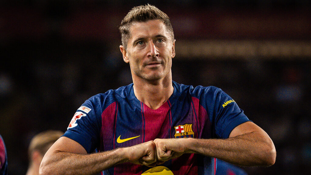 Robert LEWANDOWSKI of Barcelona celebrates his goal during the Spanish championship LaLiga football match between FC Barcelona and Real Sociedad on 28 September 2025 at Estadi Olimpic Lluis Companys in Barcelona, Spain (Photo by /Sipa USA)
2025.09.28 Barcelona
pilka nozna liga hiszpanska
FC Barcelona - Real Sociedad San Sebastian
Foto IPA/SIPA USA/PressFocus

!!! POLAND ONLY !!!
