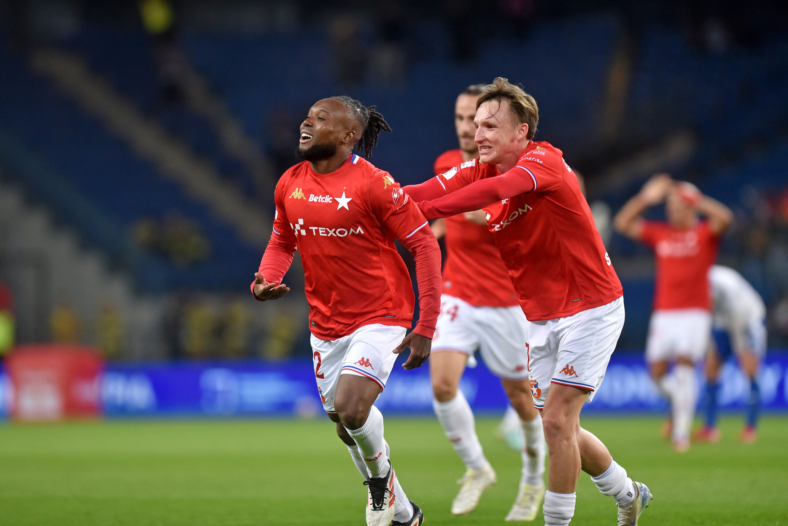 2025.09.29 Krakow
Pilka nozna , Betclic I liga , sezon 2025/26
Wisla Krakow - Polonia Bytom
N/z James Igbekeme, Julius Ertlthaler, radosc po bramce na 1-0, gol, bramka
Foto Krzysztof Porebski / PressFocus

2025.09.29 Krakow
Football , Polish league, second level , 2025/2026 season
Wisla Krakow - Polonia Bytom
James Igbekeme, Julius Ertlthaler, radosc po bramce na 1-0, gol, bramka
Credit: Krzysztof Porebski / PressFocus