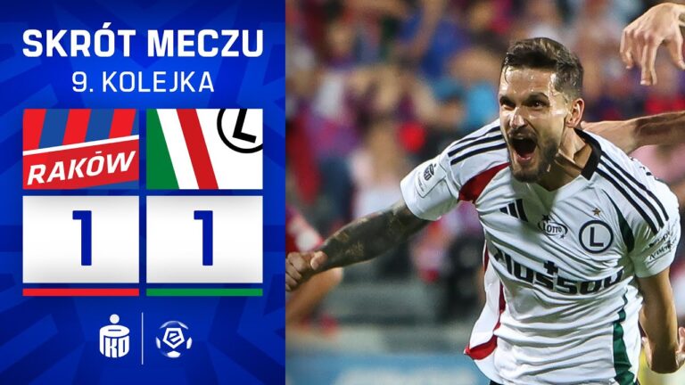 SKRÓT MECZU: Raków Częstochowa 1:1 Legia Warszawa