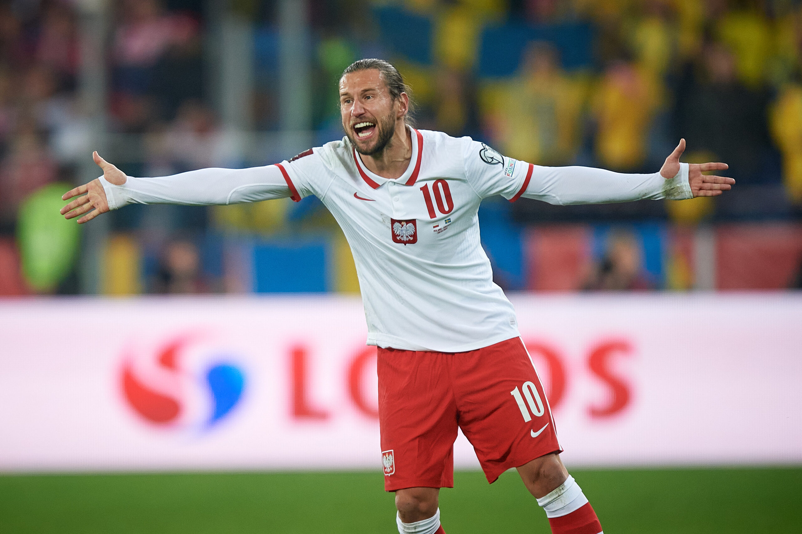 2022.03.29, Chorzow, Stadion Slaski 
Pilka nozna, Eliminacje Mistrzostw Swiata Katar 2022 
Mecz Polska - Szwecja 
N/z Grzegorz Krychowiak 
Foto Rafal Oleksiewicz / PressFocus

2022.03.29, Football, 
2022 FIFA World Cup qualification 
Play-off Match Poland vs Sweden 
Grzegorz Krychowiak 
Credit Rafal Oleksiewicz / PressFocus