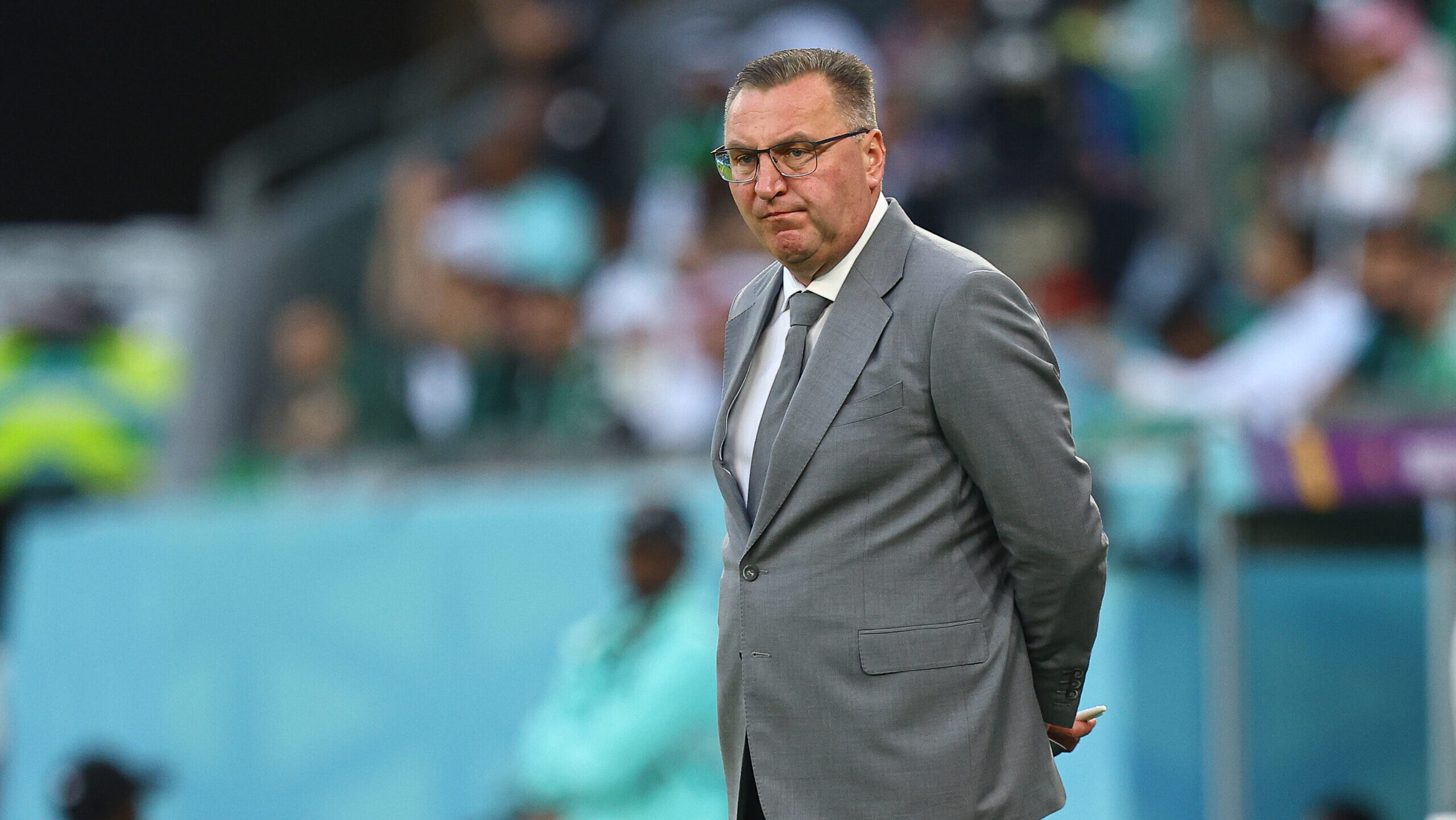 2022.11.26 Doha
pilka nozna Mistrzostwa Swiata w Katarze Katar 2022
Polska - Arabia Saudyjska
N/z Czeslaw Michniewicz (trener, head coach)
Foto Pawel Andrachiewicz / PressFocus

2022.11.26 Doha
Football - 2022 FIFA World Cup in Qatar
Poland - Saudi Arabia
Czeslaw Michniewicz (trener, head coach)
Credit: Pawel Andrachiewicz / PressFocus