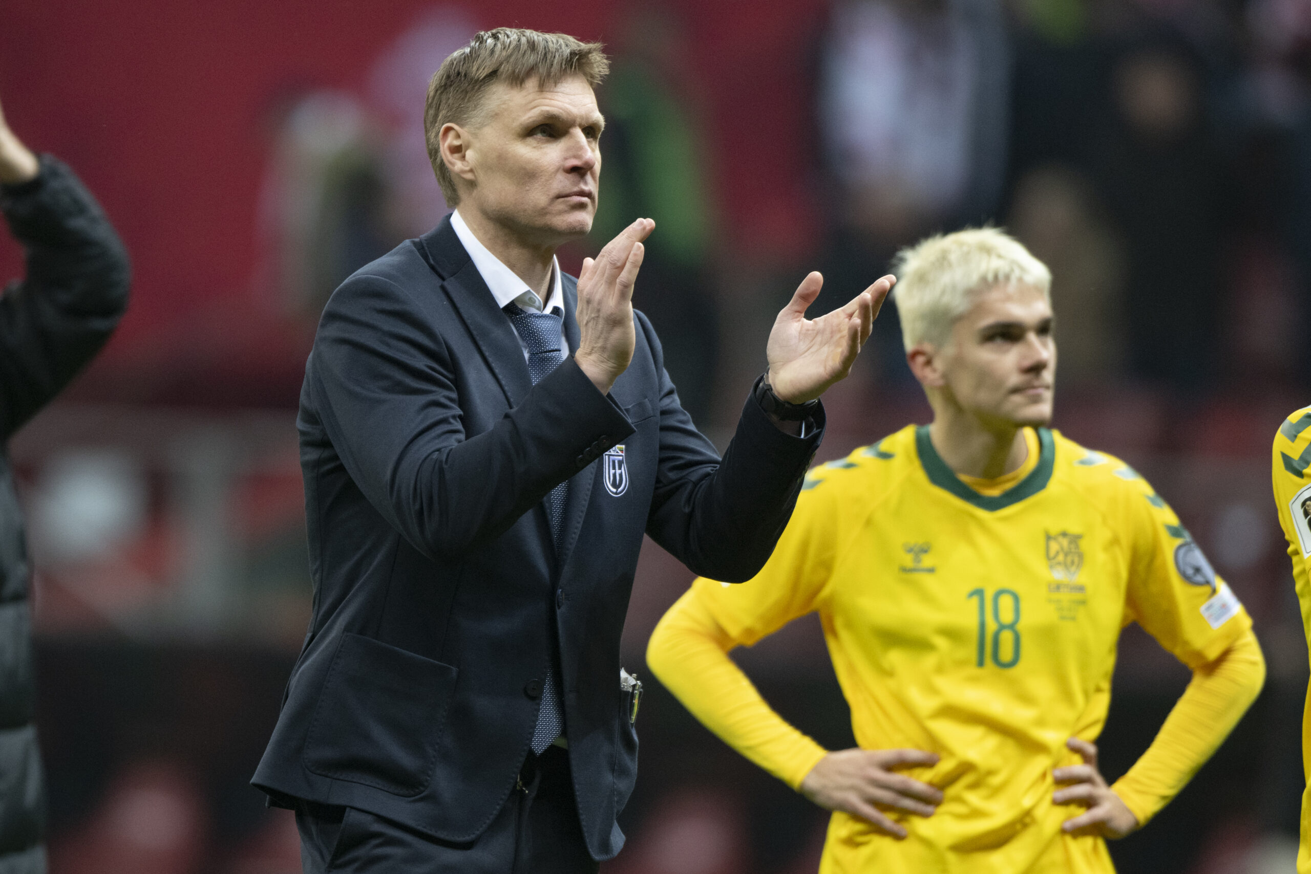 Lithuanian Coach Edgaras Jankauskas after the 2026 FIFA World Cup Qualifier Group G match between Poland and Lithuania at PGE Narodowy Stadium in Warsaw, Poland on March 21, 2025 (Photo by Andrew SURMA/ SIPA USA).
2025.03.21 Warszawa
pilka nozna kwalifikacje do Mistrzostw Swiata
Polska - Litwa
Foto Andrew Surma/SIPA USA/PressFocus

!!! POLAND ONLY !!!