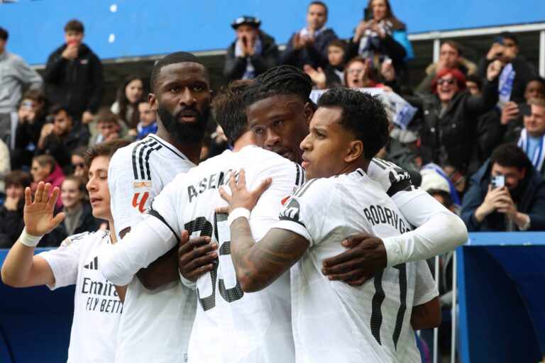 Spanish La Liga EA Sports soccer match Alaves vs Real Madrid at Mendizorroza Stadium in Alava, Spain 13 April 2025
Camavinga celebrates a goal

(Photo by Cordon Press/Sipa USA)
2025.04.13 Vitoria
pilka nozna liga hiszpanska
Deportivo Alaves - Real Madryt
Foto Cordon/SIPA USA/PressFocus

!!! POLAND ONLY !!!