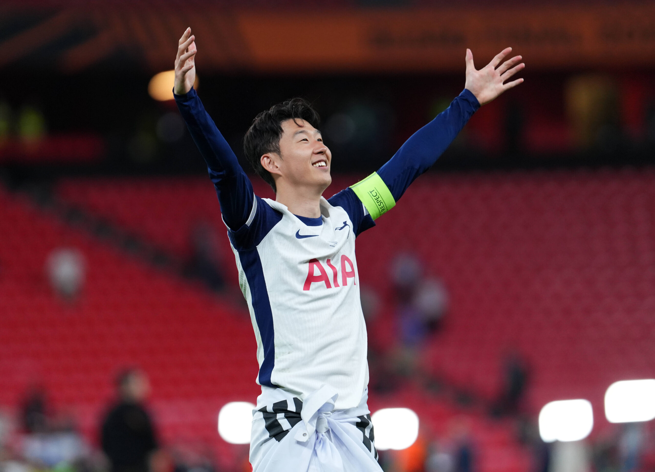 Heung Min Son (Tottenham Hotspur) celebrates at the end of the UEFA Europa League final Tottenham vs Manchester United at the San Mames Stadium in Bilbao, SPAIN - 21/05/2025
Photo Matteo Ciambelli / Sipa Press//CIAMBELLI_MC_03816/Credit:MATTEO CIAMBELLI/SIPA/2505220000

21.05.2025 Bilbao
pilka nozna liga konferencji europy
Tottenham - Manchester United
Foto MATTEO CIAMBELLI/SIPA / Sipa / PressFocus 
POLAND ONLY!!