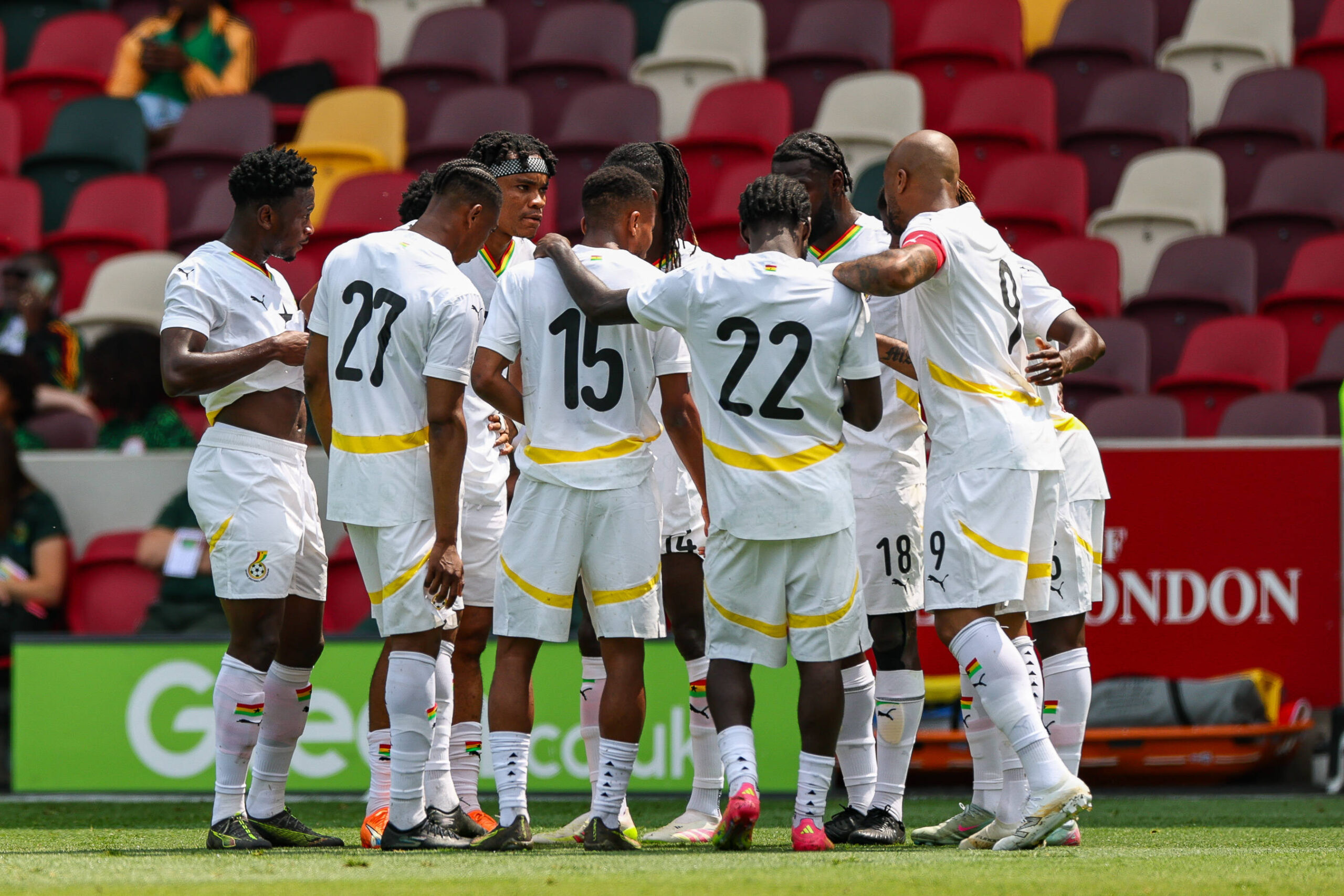 Ghana v Trinidad and Tobago Unity Cup London 2025 31/05/2025. 3rd place Play Off GOAL 2-0. Ghana celebrate after a goal by Ghana defender Razak Simpson 4 during the Unity Cup London 2025 match between Ghana and Trinidad and Tobago at Gtech Community Stadium, Brentford, England on 31 May 2025. Brentford Gtech Community Stadium Greater London England Editorial use only , Copyright: xToyinxOshodix PSI-22218-0014
2025.05.31 Londyn
pilka nozna miedzynarodowy mecz towarzyski
Ghana - Trynidad i Tobago
Foto IMAGO/PressFocus

!!! POLAND ONLY !!!