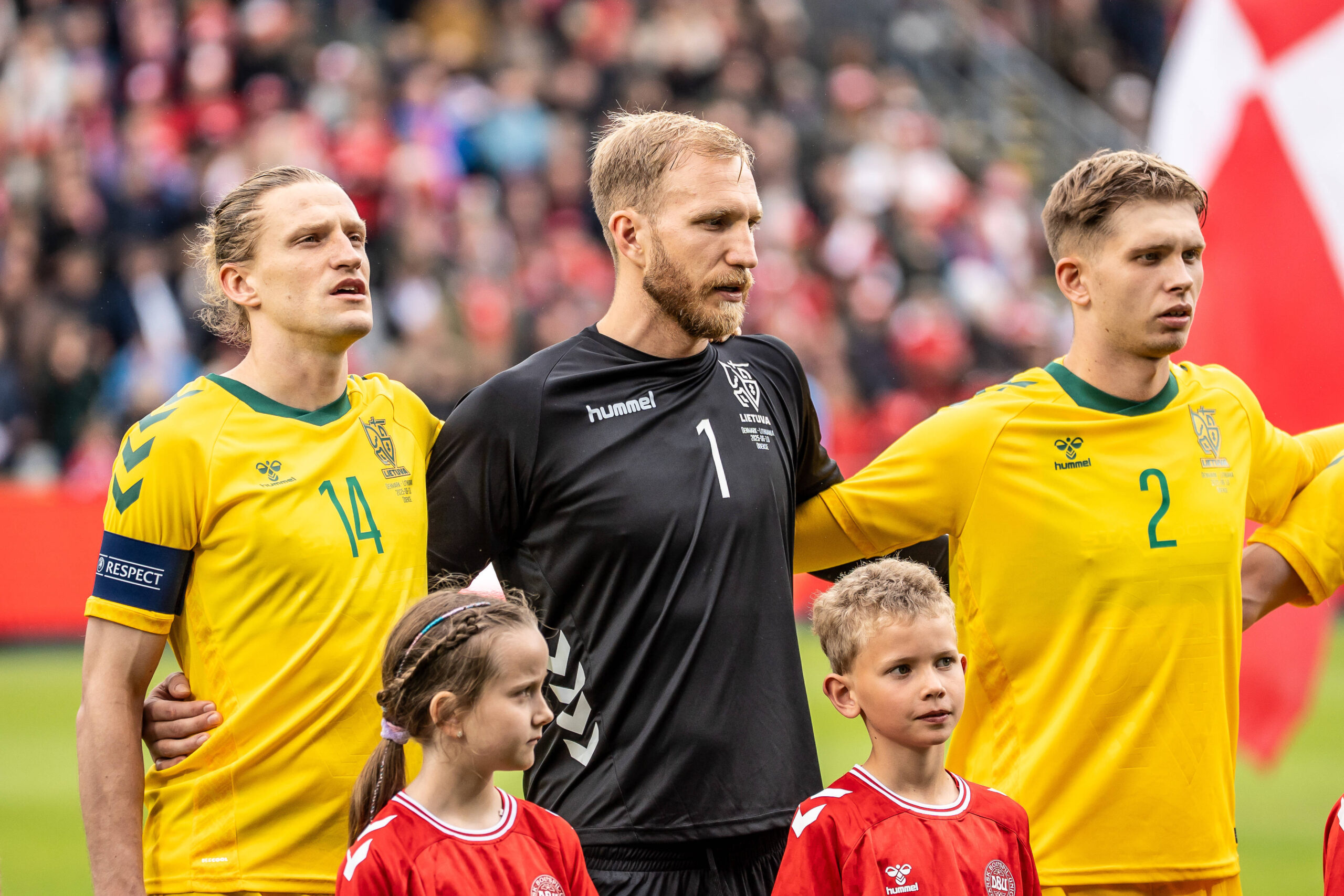 Denmark v Lithuania, football friendly, Odense, Denmark Odense, Denmark. 10th, June 2025. Vykintas Slivka 14, goalkeeper Edvinas Gertmonas 1 and Artemijus Tutyskinas 2 of Lithuania seen during the football friendly between Denmark and Lithuania at Odense Stadion in Odense. Denmark, Odense PUBLICATIONxNOTxINxDENxNORxFINxBEL Copyright: xGonzalesxPhoto/NicolaixBethelsenx
2025.06.10 Odense
pilka nozna , miedzynarodowy mecz towarzyski
Dania - Litwa
Foto IMAGO/PressFocus

!!! POLAND ONLY !!!