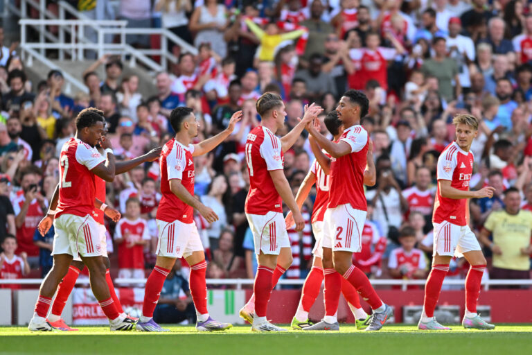 Bukayo Saka of Arsenal FC celebrates scoring Arsenal FC second goal during the first half of the Pre-season Friendly match between Arsenal and Athletic Club at the Emirates Stadium, London, England on 9 August 2025. Copyright: xPhilxHutchinsonx 43770016
2025.08.09 Londyn
pilka nozna sparing mecz towarzyski
Arsenal Londyn - Athletic Bilbao
Foto IMAGO/PressFocus

!!! POLAND ONLY !!!