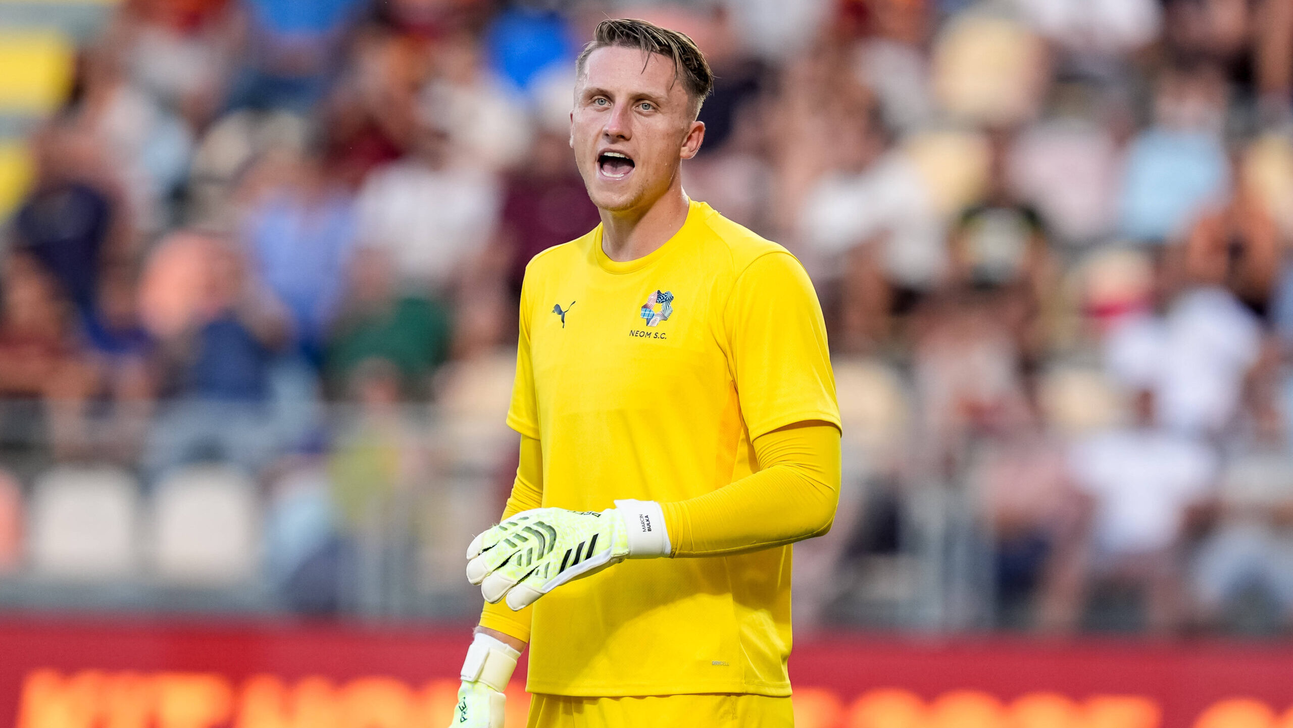 AS Roma v Neom - Pre-Season Friendly Match Marcin Bulka of Neom SC yells during the Pre-Season friendly match between AS Roma and Neom SC at Stadio Benito Stirpe on August 16, 2025 in Frosinone, Italy. Frosinone Stadio Benito Stirpe Lazio Italy Copyright: xGiuseppexMaffiax 250816_Roma-Neom_GM_8549
2025.08.16 Frosinone
pilka nozna sparing mecz towarzyski
AS Roma - Neom SC
Foto IMAGO/PressFocus

!!! POLAND ONLY !!!