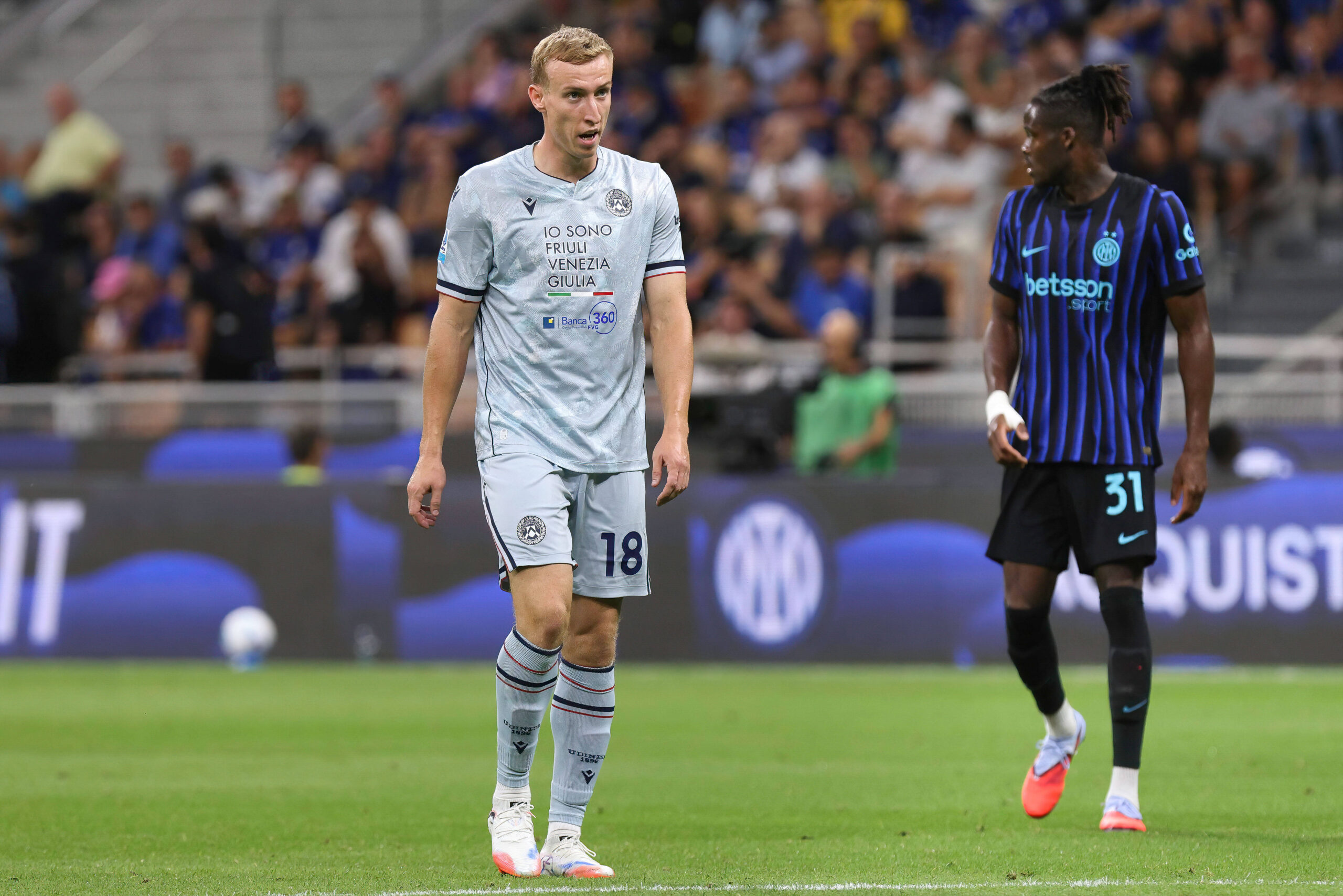 FC Inter vs Udinese Italy, Milan, 2025 08 31: Adam Buksa Udinese waiting for a goalkeeper-throw in the second half during soccer game FC Inter vs Udinese, Serie A Enilive 2025-2026 day 2 at San Siro Stadium Milan Lombardy Italy Copyright: xFabrizioxAndreaxBertanix
2025.08.31 Mediolan
pilka nozna , liga wloska
Inter Mediolan - Udinese Calcio
Foto IMAGO/PressFocus

!!! POLAND ONLY !!!