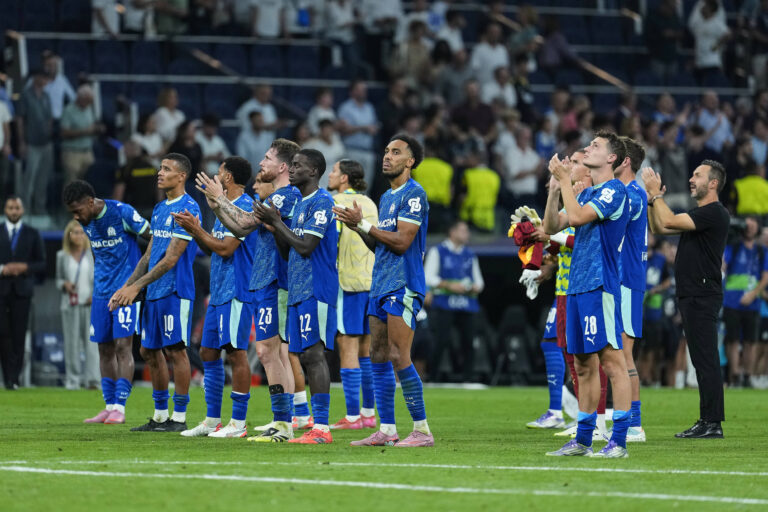 Olimpique Marsella team during the UEFA Champions League match between Real Madrid CF and Olimpique Marsella, on September 16, 2025 - 16/09/2025 - Spain / Madrid / Madrid - PUBLICATIONxNOTxINxFRAxRUS LGMx/xLexPictorium LePictorium_0314646
2025.09.16 Madryt
pilka nozna ,  liga mistrzow
Real Madryt - Olympique Marsylia
Foto IMAGO/PressFocus

!!! POLAND ONLY !!!