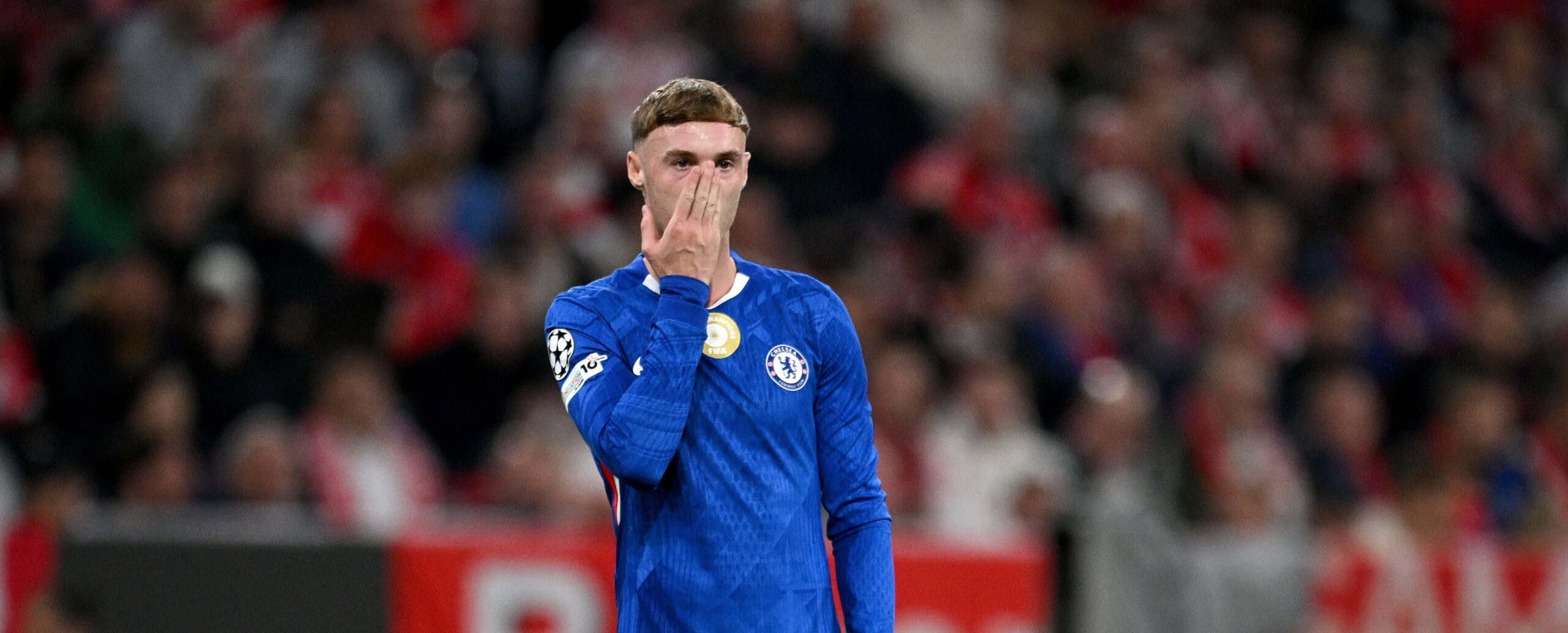 FUSSBALL CHAMPIONS LEAGUE SAISON 2025/2026 Vorrunde 1. Spieltag 17.09.2025 FC Bayern Muenchen - FC Chelsea London Jubel mach dem Tor zum 2 -1 Cole Palmer FC Chelsea *** FOOTBALL CHAMPIONS LEAGUE SEASON 2025 2026 Preliminary Round 1 Matchday 17 09 2025 FC Bayern Munich FC Chelsea London Cheers after the goal for 2 1 Cole Palmer Chelsea FC
2025.09.17 Monachium
pilka nozna , liga Mistrzow
Bayern Monachium - Chelsea Londyn
Foto IMAGO/PressFocus

!!! POLAND ONLY !!!