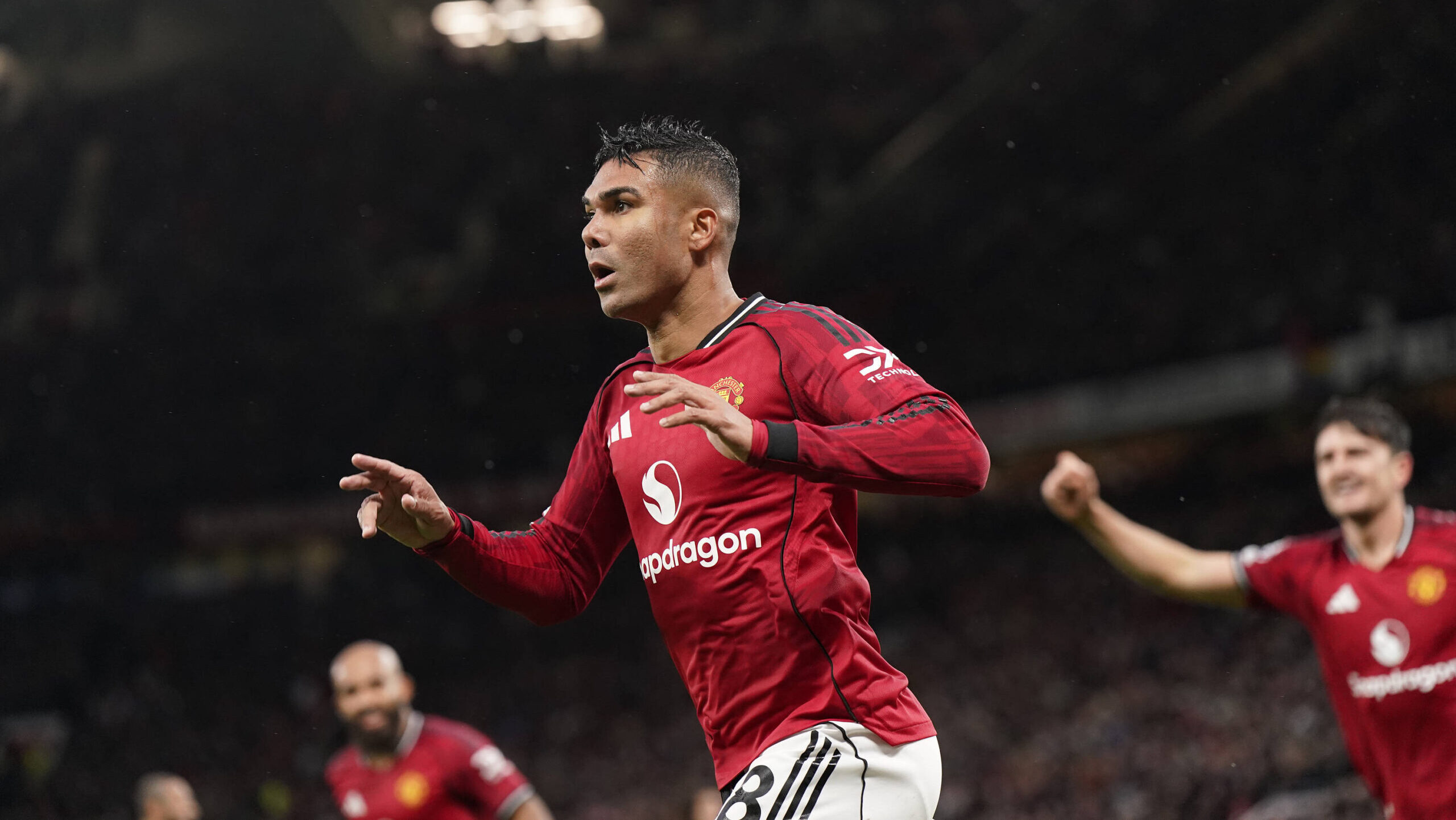 Manchester, England, 20th September 2025. Casemiro of Manchester United, ManU celebrates after scoring during the Manchester United vs Chelsea Premier League match at Old Trafford, Manchester. Picture credit should read: Andrew Yates / Sportimage EDITORIAL USE ONLY. No use with unauthorised audio, video, data, fixture lists, club/league logos or live services. Online in-match use limited to 120 images, no video emulation. No use in betting, games or single club/league/player publications. SPI_071_AY_MAN_UTD_CHELSEA SPI-4149-0071
2025.09.20 Manchester
pilka nozna , liga angielska
Manchester United - Chelsea Londyn
Foto IMAGO/PressFocus

!!! POLAND ONLY !!!