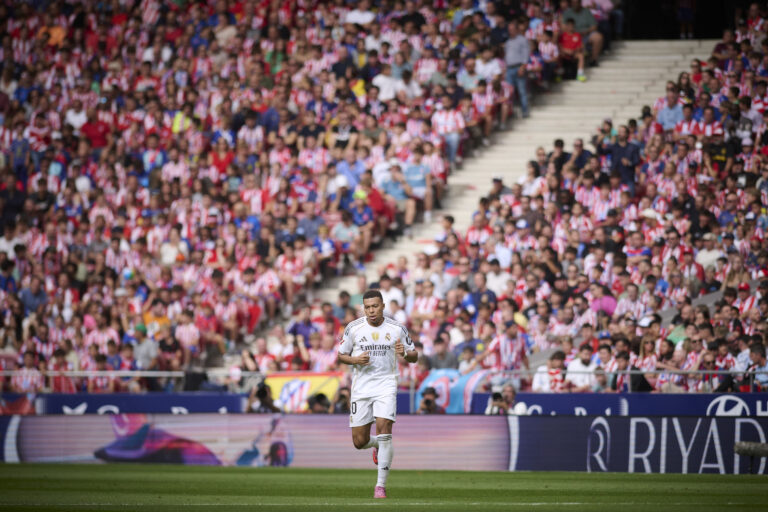 Real Madrid&#039;s Kylian Mbappe celebrates a goal during La Liga match. September 27 ,2025. (ALTERPHOTOS/Ropero)
2025.09.27 Madryt
pilka nozna liga hiszpanska
Atletico Madryt - Real Madryt
Foto Alter Photos/SIPA USA/PressFocus

!!! POLAND ONLY !!!
