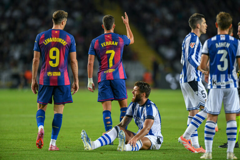 FC Barcelona, Barca v REAL SOCIEDAD OLIMPIC STADIUM LLUIS COMPANYS. MONTJUIC,BARCELONA. September 28, 2025 FC BARCELONA vs REAL SOCIEDAD September 28, ,2025 Robert Lewandowski 9 of FC Barcelona and Ferran Torres 7 of FC Barcelona during the match between FC Barcelona and Real Sociedad corresponding to the seventh day of La Liga EA Sports at at Olimpic Stadium Lluis Companys of Montjuic in Barcelona, Spain. Barcelona ESP Copyright: xS.xRosx
2025.09.28 Barcelona
pilka nozna , liga hiszpanska
FC Barcelona - Real Sociedad San Sebastian
Foto IMAGO/PressFocus

!!! POLAND ONLY !!!