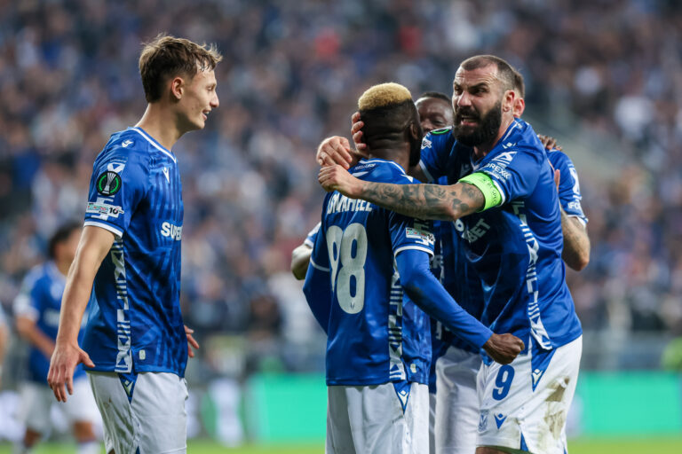 2025.10.02 Poznan
Pilka nozna UEFA Liga Konferencji Faza Ligowa
Lech Poznan - SK Rapid Wieden
N/z Taofeek Ismaheel gol radosc bramka Mikael Ishak
Foto Pawel Jaskolka / PressFocus

2025.10.02 Poznan
Football UEFA Conference League Matchday 1 Lech Poznan - SK Rapid
Credit: Pawel Jaskolka / PressFocus