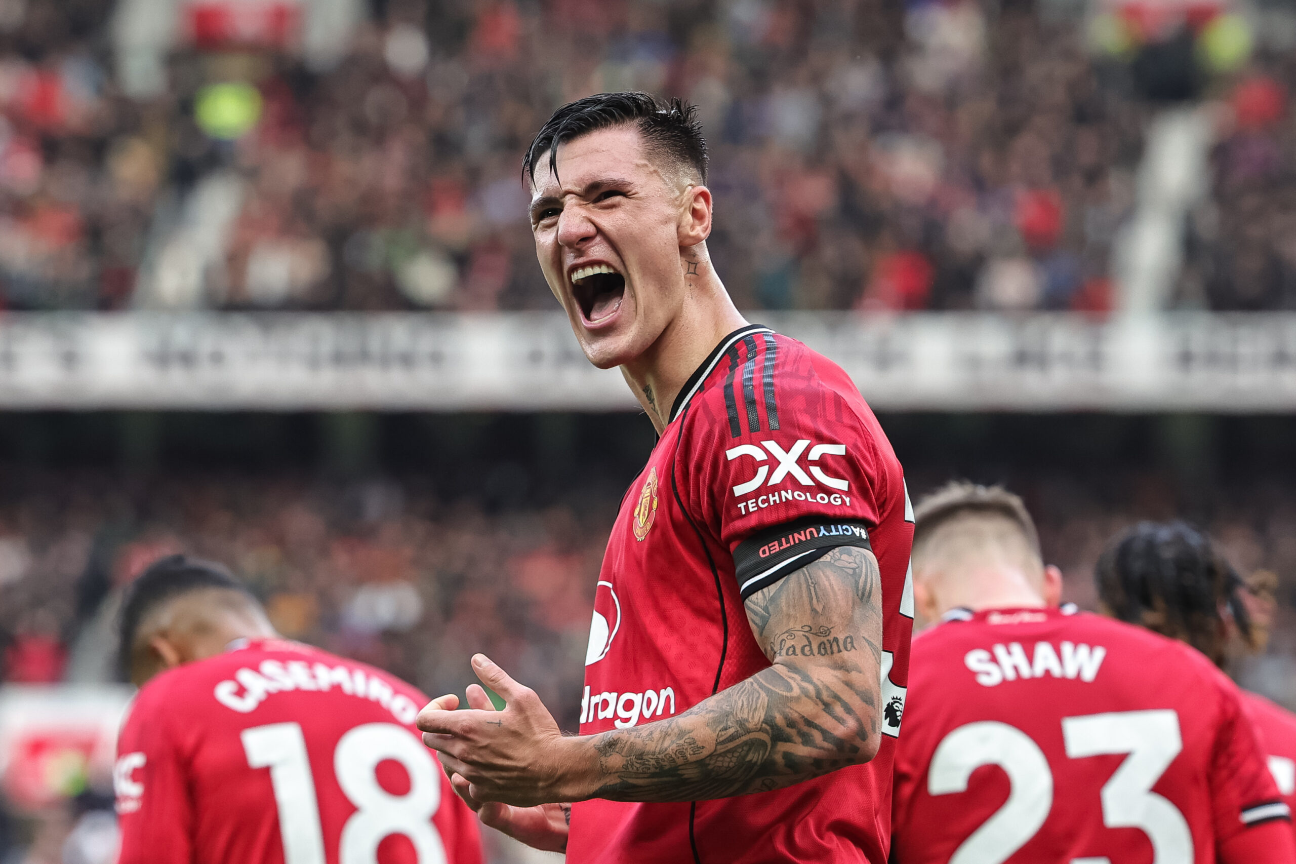 Benjamin Sesko of Manchester United scores to make it 2-0 during the Premier League match Manchester United vs Sunderland at Old Trafford, Manchester, United Kingdom, 4th October 2025

(Photo by Mark Cosgrove/News Images) in Manchester, United Kingdom on 10/4/2025. (Photo by Mark Cosgrove/News Images/Sipa USA)
2025.10.04 Manchester
pilka nozna liga angielska
Manchester United - Sunderland AFC
Foto News Images/SIPA USA/PressFocus

!!! POLAND ONLY !!!