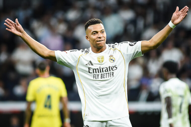 Kylian MBAPPE of Real Madrid celebrates his goal during the Spanish championship LaLiga football match between Real Madrid CF and Villarreal CF on 4 October 2025 at Santiago Bernabeu stadium in Madrid, Spain (Photo by /Sipa USA)
2025.10.04 Madryt
pilka nozna liga hiszpanska
Real Madryt - Villarreal CF
Foto IPA/SIPA USA/PressFocus

!!! POLAND ONLY !!!