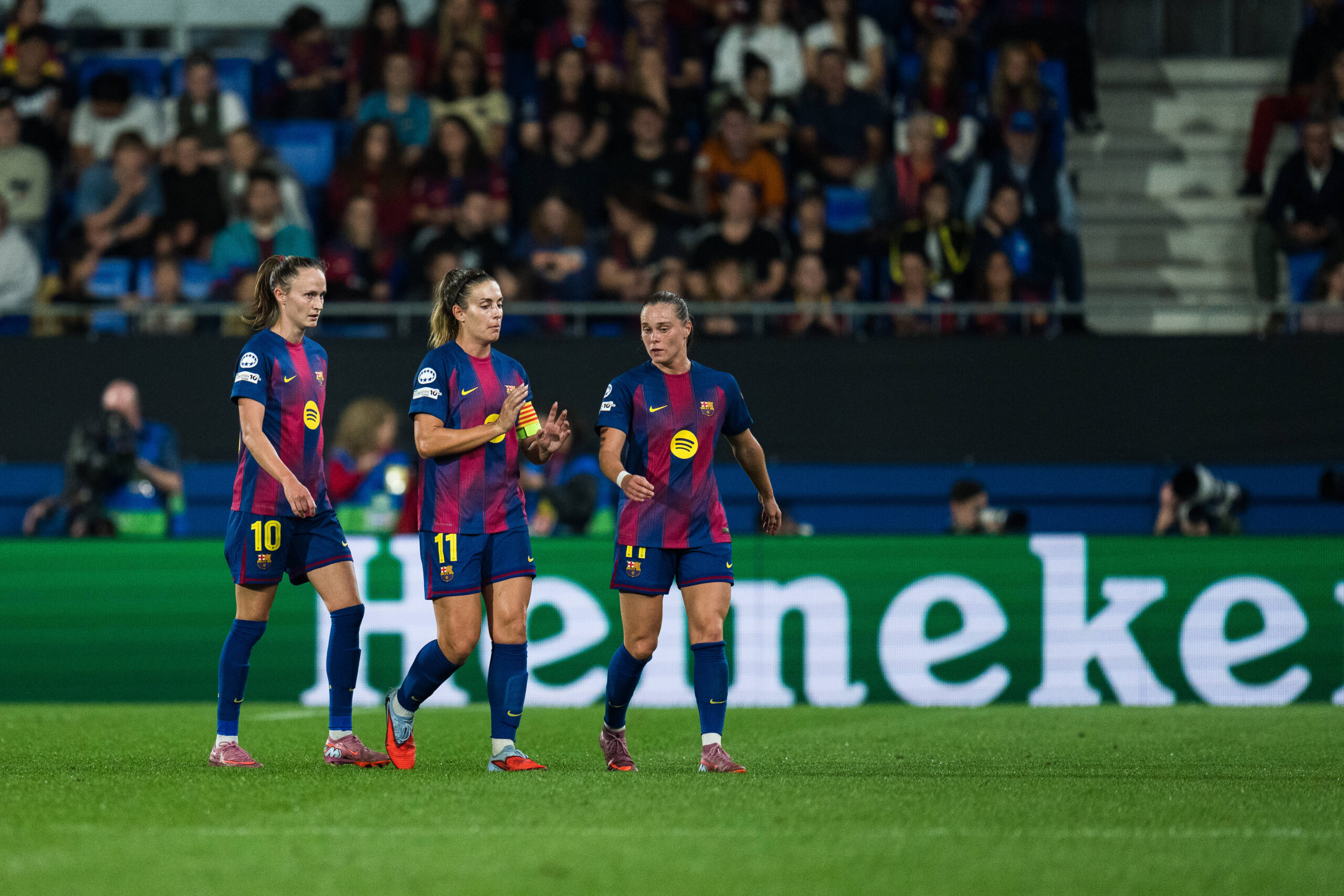 Spain-Football-Women s Champions League FC Barcelona, Barca v Bayern Munich in Barcelona, Spain. Barcelona, Spain, 7, October, 2025. FC Barcelona players 10 Caroline Graham Hansen, 11 Alexia Putellas and 17 Ewa Pajor during Womens Champions League match between FC Barcelona and Bayern Munich in Johan Cruyff Stadium, Barcelona, Spain, on October 7, 2025. Barcelona Johan Cruyff Stadium Barcelona Spain
2025.10.07 Barcelona
pilka nozna kobiet, liga mistrzyn
FC Barcelona - Bayern Monachium
Foto IMAGO/PressFocus

!!! POLAND ONLY !!!