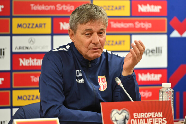SERBIA FOOTBAL TEAM press conference, PK, Pressekonferenz DRAGAN STOJKOVIC PIKSI coach football Serbia vs Albania pres conference FIFA World Cup, WM, Weltmeisterschaft, Fussball qualification match Dubocica stadium, Leskovac 10.10.2025 Foto: FOOTBALL, SERBIA, ALBANIA, FIFA WORLD CUP QUALIFICATIONS MATCH, PRESS CONFERENCE Leskovac Dubocica stadium Serbia Copyright: xMarkoxMetlas/xMNxPressx
2025.10.10 Leskovac
pilka nozna , eliminacje , kwalifikacje do mistrzostw swiata 2026 , Serbia
Konferencja reprezentacji Serbii
Foto IMAGO/PressFocus

!!! POLAND ONLY !!!