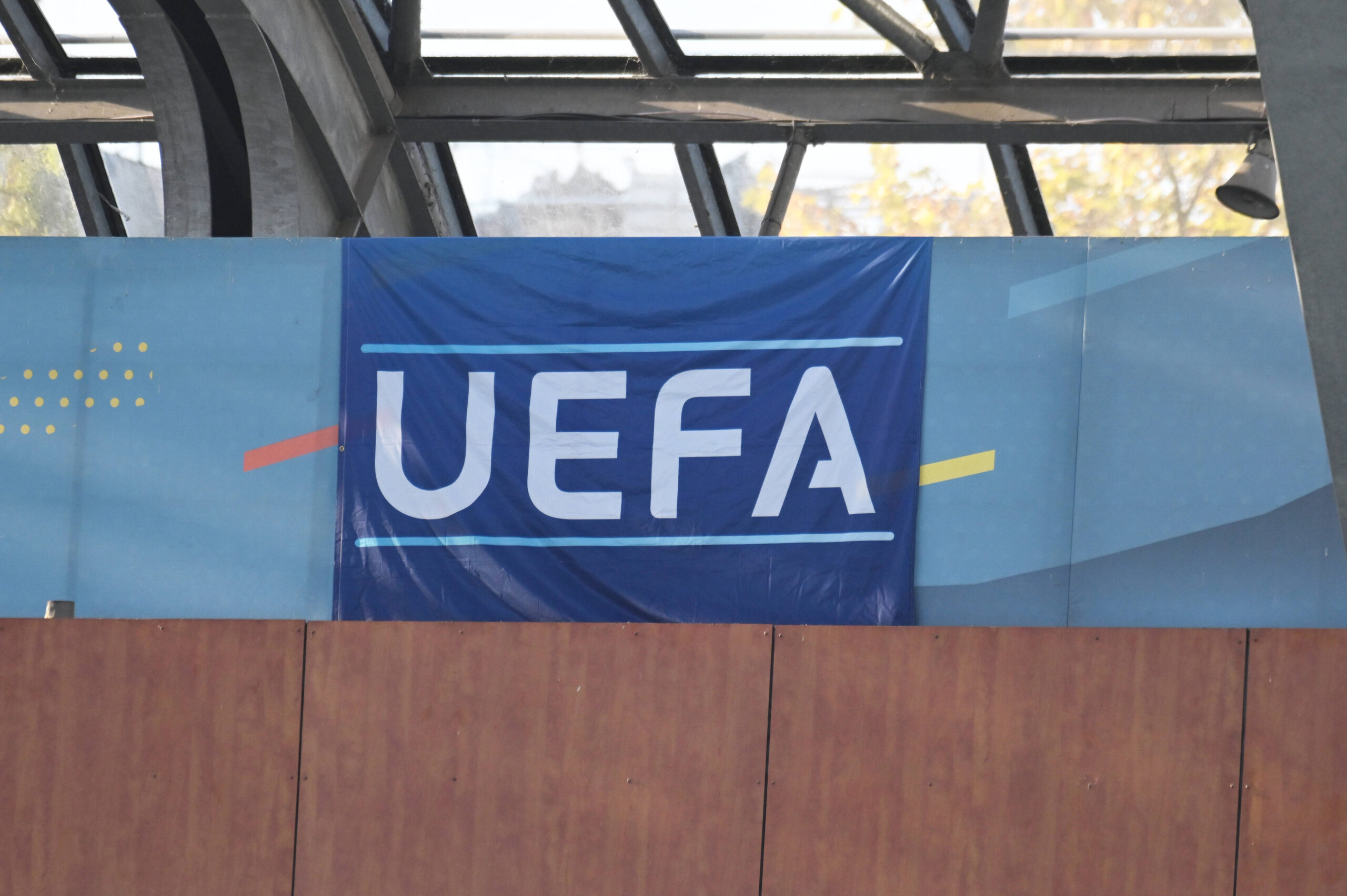 UEFA logo before the 2025 UEFA European Under-21 Championship qualification, Group C football match between France u 21 and Estonia u 21 at the Alpes stadium Grenoble on October 13, 2025 - Photo :  ALLILI_MOURAD / Mourad Allili / PsNewZ / SIPA /00315799_0010//Credit:PSNEWZ/SIPA/2510131907
2025.10.13 Grenoble
pilka nozna , eliminacje , kwalifikacje do Mistrzostw Europy U-21
Francja U21 - Estonia U21
Foto PSNEWZ/SIPA/PressFocus

!!! POLAND ONLY !!!