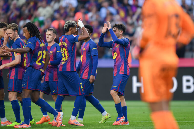 FC Barcelona, Barca v GIRONA FC. OLIMPIC STADIUM LLUIS COMPANYS. MONTJUIC,BARCELONA. October 18,2025 FC BARCELONA vs GIRONA FC October 18 ,2025 Pedri 8 of FC Barcelona celebrates scoring his team s first goal with Lamine Yamal 10 of FC Barcelona during the match between FC Barcelona and Girona FC corresponding to the ninth day of La Liga EA Sports at at Olimpic Stadium Lluis Companys of Montjuic in Barcelona, Spain. Barcelona ESP Copyright: xS.xRosx
2016.01.02 Barcelona
pilka nozna , liga hiszpanska
FC Barcelona - Girona FC
Foto IMAGO/PressFocus

!!! POLAND ONLY !!!