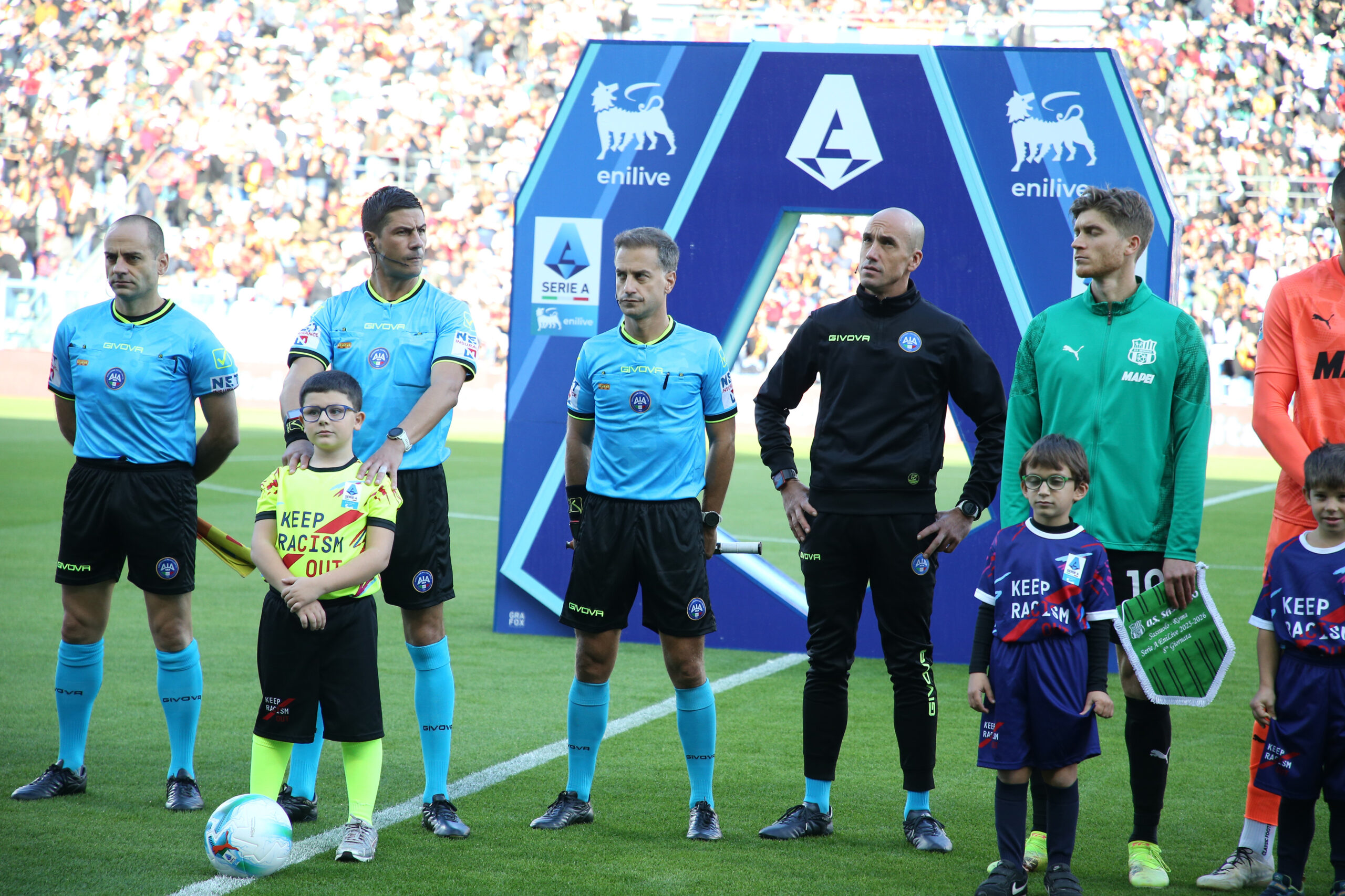 Pre match   during the Serie A soccer match between Sassuolo  and Roma  at the Mapei Stadium Citta’ del Tricolore in Reggio Emilia - Sunday, October  26, 2025. Sport - Soccer . (Photo by Gianni Santandrea/Lapresse) (Photo by Gianni Santandrea/LaPresse/Sipa USA)
2025.10.26 Reggio Emilia
pilka nozna liga wloska
US Sassuolo Calcio - AS Roma
Foto LaPresse/SIPA USA/PressFocus

!!! POLAND ONLY !!!