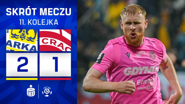 SKRÓT MECZU: Arka Gdynia 2:1 Cracovia