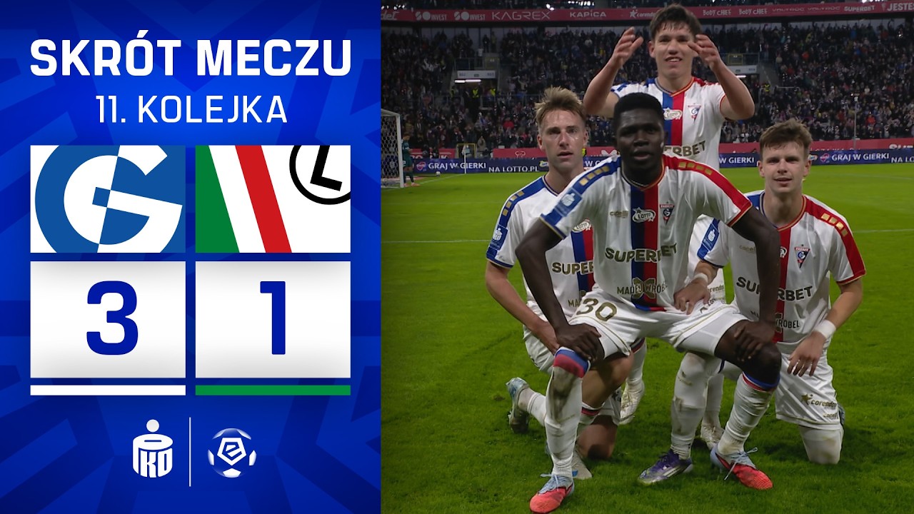 SKRÓT MECZU: Górnik Zabrze 3:1 Legia Warszawa