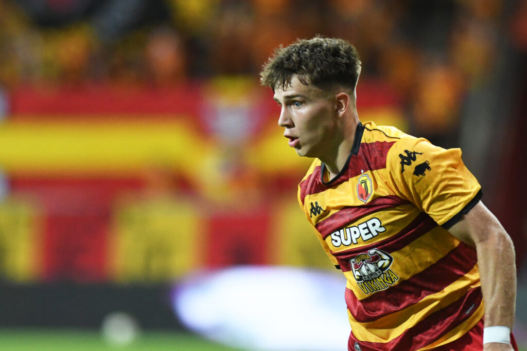 2025.08.14 Bialystok pilka nozna Mecz rewanzowy 3. rundy eliminacji Ligi Konferencji Europy 2025/2026 Jagiellonia Bialystok (zolto-czerwone) - Silkeborg (Dania) N/z Oskar Pietuszewski Foto Michal Kosc / PressFocus 
2025.08.14 Bialystok Bialystok Football - UEFA Conference League Third qualifying round - 2nd leg 2025/2026 Jagiellonia Bialystok (yellow-red) - Silkeborg (DEN) Credit: Michal Kosc / PressFocus