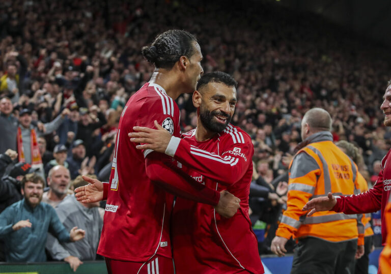 Liverpool FC v Atletico Madrid, Champions League Liverpool defender Virgil van Dijk 4 scores a GOAL 3-2 and celebrates with Liverpool forward Mohamed Salah 11 during the Liverpool FC v Atletico Madrid Champions League Round One match at Anfield, Liverpool, United Kingdom on 17 September 2025 Credit: Lee Keuneke/Every Second Media Editorial use only. All images are copyright Every Second Media Limited. No images may be reproduced without prior permission. Copyright: xIMAGO/EveryxSecondxMediax ESM-1590-0072 LeexKeunekex/xEveryxSecondxMediax
2025.09.17 Liverpool
pilka nozna , liga mistrzow
FC Liverpool - Atletico Madryt
Foto IMAGO/PressFocus

!!! POLAND ONLY !!!
