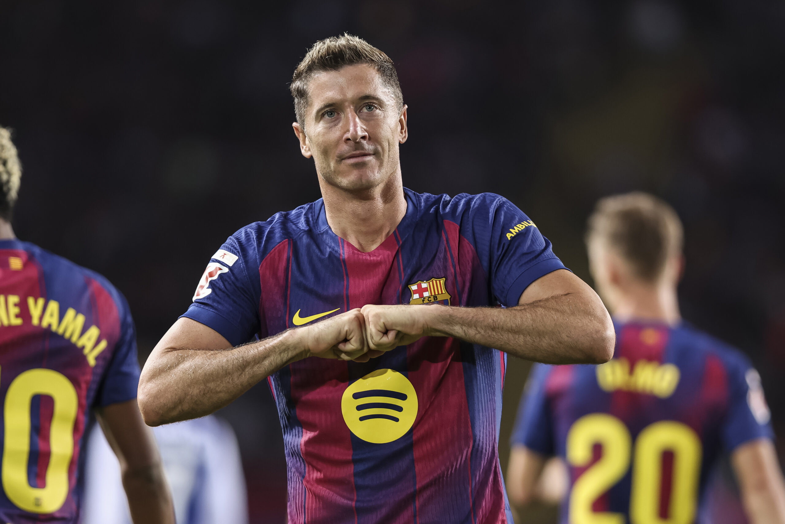 Robert Lewandowski of FC Barcelona celebrates a goal 2-1 during the Spanish championship LaLiga football match between FC Barcelona and Real Sociedad on 28 September 2025 at Estadi Olimpic Lluis Companys in Barcelona, Spain (Photo by /Sipa USA)
2025.09.28 Barcelona
pilka nozna liga hiszpanska
FC Barcelona - Real Sociedad San Sebastian
Foto IPA/SIPA USA/PressFocus

!!! POLAND ONLY !!!
