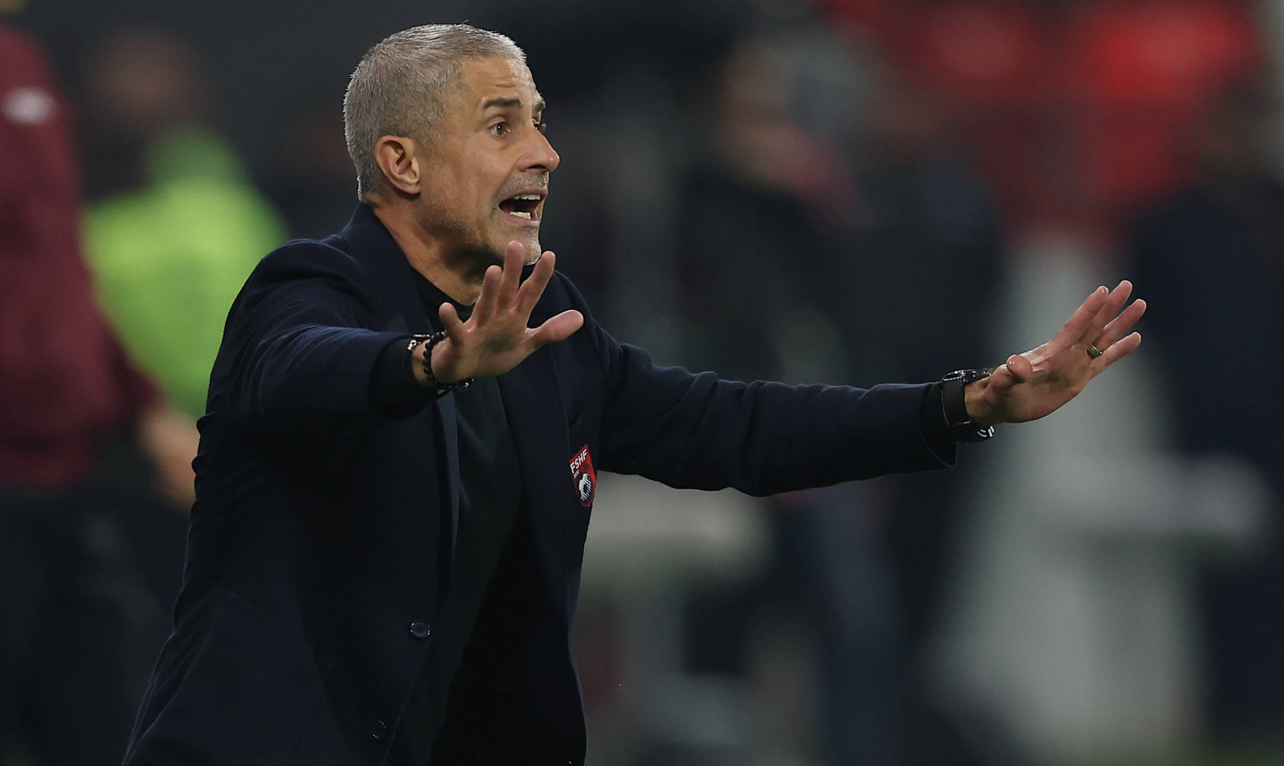 Leskovac, Serbia. 11th Oct, 2025. Albania&#039;s head coach Sylvinho during the Group K World Cup 2026 European Qualifiers football match between Serbia and Albania on October 11. 2025. in Leskovac,  Serbia.//MILOSAVLJEVIC_sipa.15208/Credit:Pedja Milosavljevic/SIPA/2510121612
2025.10.11 Leskovac
pilka nozna , eliminacje , kwalifikacje do mistrzostw swiata 2026
Serbia - Albania
Foto Pedja Milosavljevic/SIPA/PressFocus

!!! POLAND ONLY !!!
