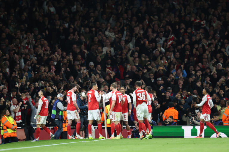 Arsenal players celebrate a goal scored by Gabriel of Arsenal during the UEFA Champions League match between Arsenal and Atletico de Madrid at Emirates Stadium in London, England (Photo by Alexander Canillas/Sports Press Photo) (Photo by Alexander Canillas/SPP/Sipa USA)
2025.10.21 Londyn
pilka nozna liga mistrzow
Arsenal Londyn - Atletico Madyt
Foto SPP/SIPA USA/PressFocus

!!! POLAND ONLY !!!