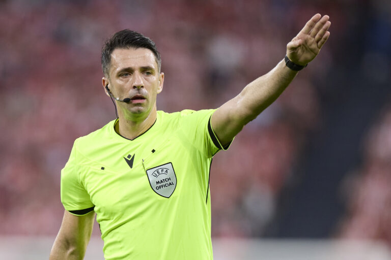 Referee Igor Pajac during the UEFA Champions League, League phase, MD3 football match between Athletic Club and FK Qarabag on 22 October 2025 at San Mames stadium in Bilbao, Spain (Photo by /Sipa USA)
2025.10.22 Bilbao
pilka nozna liga mistrzow
Athletic Bilbao - Karabach Agdam
Foto IPA/SIPA USA/PressFocus

!!! POLAND ONLY !!!