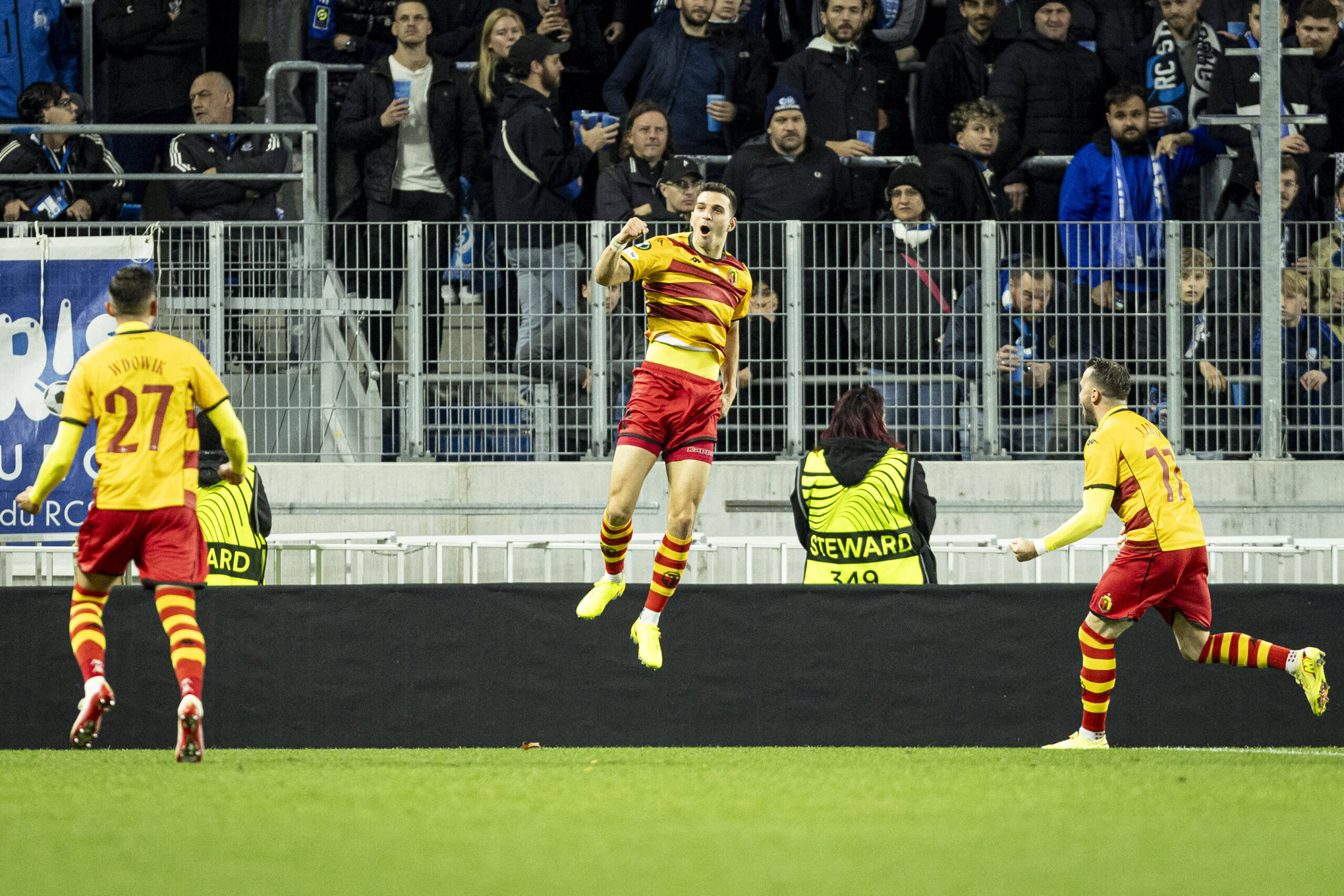 Joie des joueurs de l&#039;equipe de Jagiellonia Bialystok. apres le but de Du?an Stojinovi? #3 - Photo :  elyxandro cegarra / Elyxandro Cegarra / Psnewz / SIPA /00316270_0091//Credit:PSNEWZ/SIPA/2510232333
2025.10.23 Strasburg
pilka nozna Liga Konferencji
RC Strasbourg - Jagiellonia Bialystok
Foto PSNEWZ/SIPA/PressFocus

!!! POLAND ONLY !!!