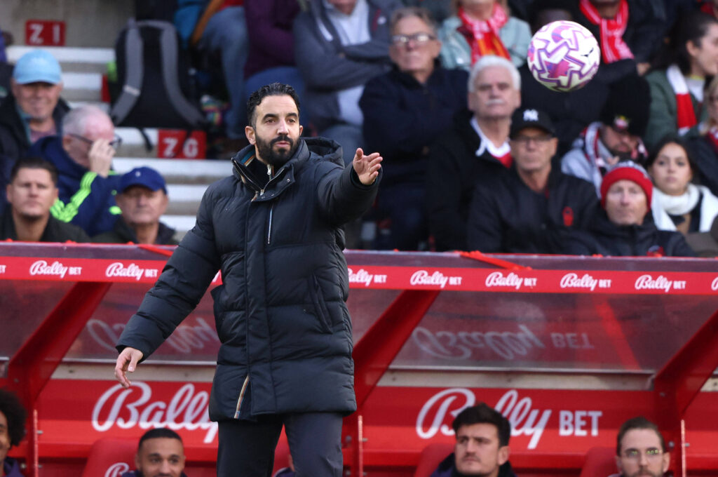 Ruben Amorim Man Utd manager at the Nottingham Forest v Manchester United, ManU EPL match, at The City Ground, Nottingham, Notts.. PUBLICATIONxNOTxINxUK
2025.11.01 Nottingham
pilka nozna , liga angielska
Nottingham Forest - Manchester United 
Foto IMAGO/PressFocus

!!! POLAND ONLY !!!