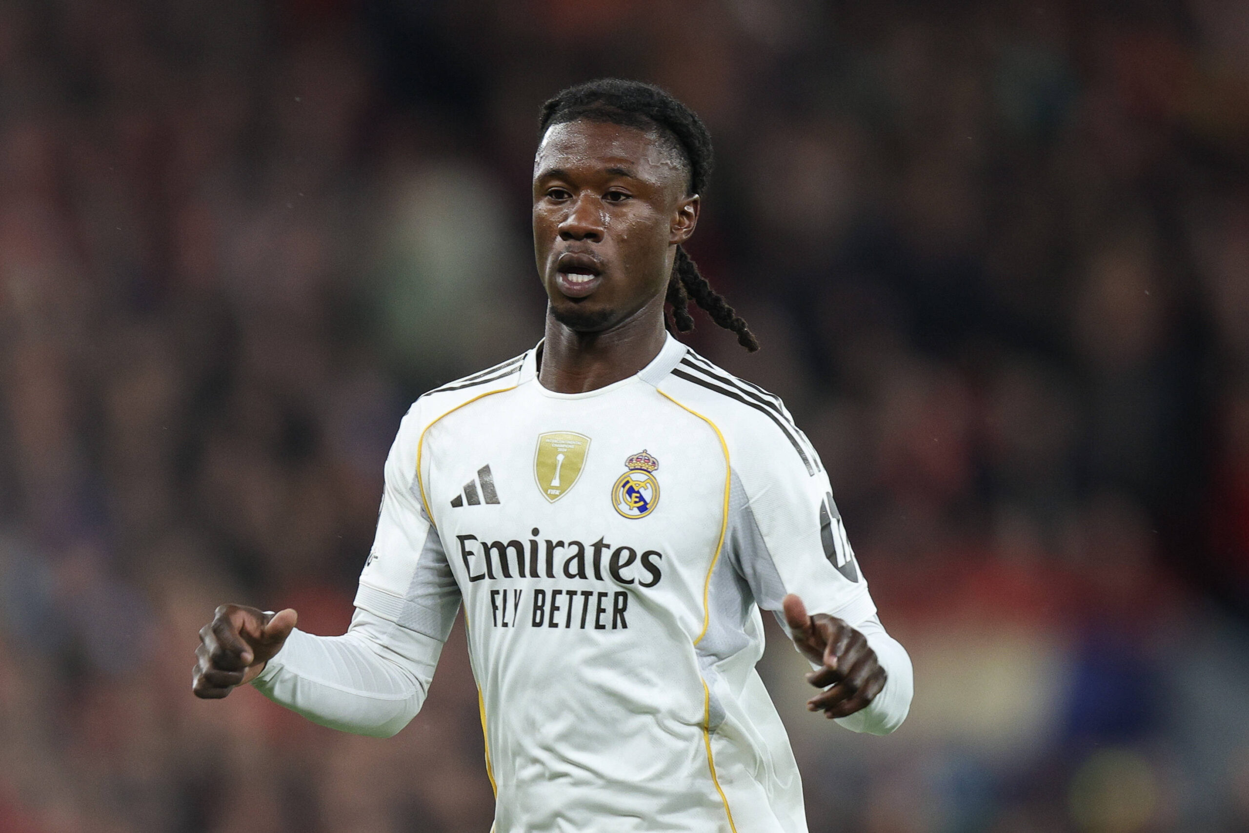 Liverpool, England, 4th November 2025. Eduardo Camavinga of Real Madrid during the Liverpool vs Real Madrid UEFA Champions League match at Anfield, Liverpool. Picture credit should read: James Baylis / Sportimage EDITORIAL USE ONLY. No use with unauthorised audio, video, data, fixture lists, club/league logos or live services. Online in-match use limited to 120 images, no video emulation. No use in betting, games or single club/league/player publications. SPI_104_JB_LIVERPOOL_REAL_MADRID SPI-4264-0103
2025.11.04 Liverpool
pilka nozna liga mistrzow
Liverpool FC - Real Madryt
Foto IMAGO/PressFocus

!!! POLAND ONLY !!!