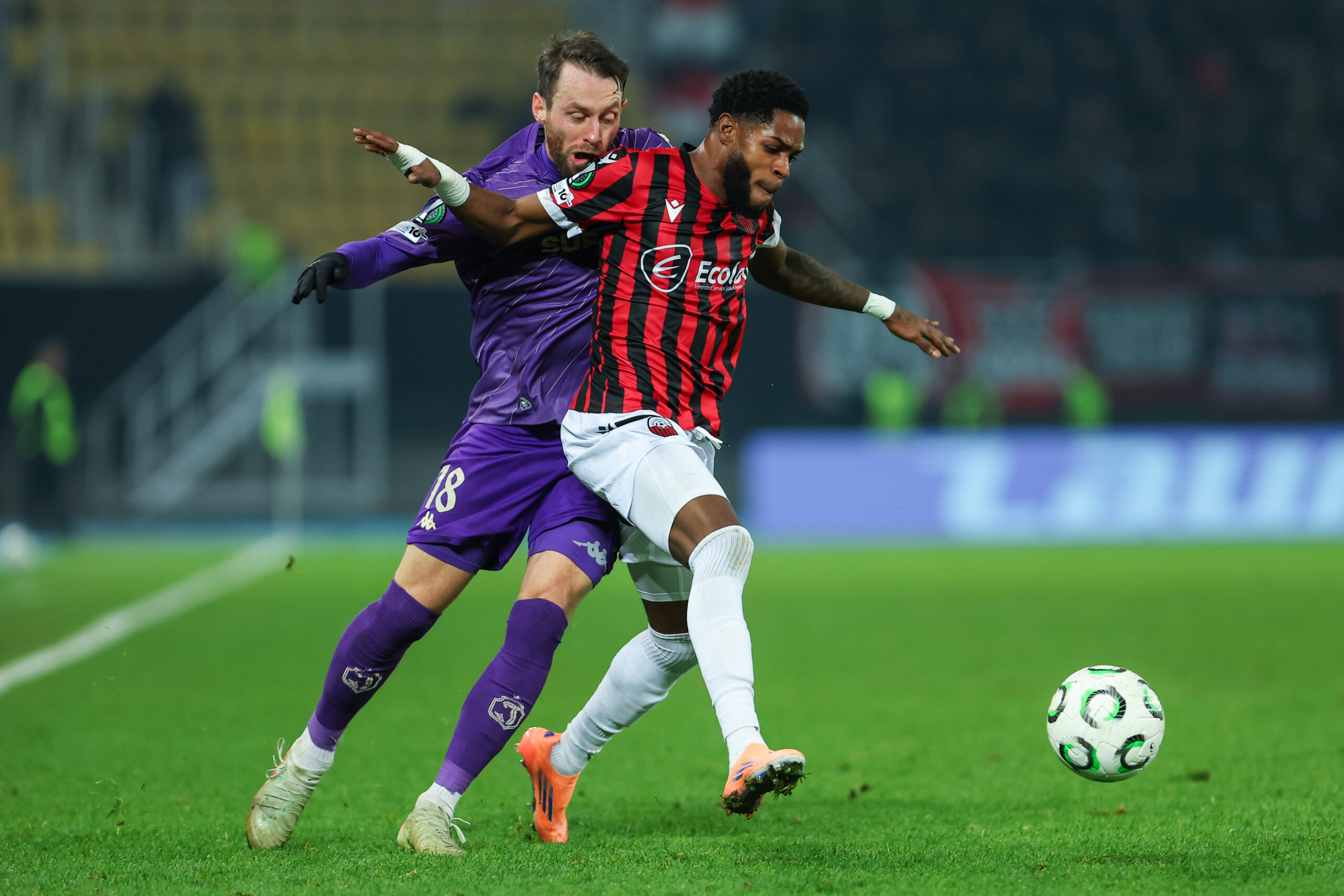 2025.11.06 Skopje
pilka nozna UEFA Liga Konferencji sezon 2025/2026
Shkendija - Jagiellonia Bialystok
N/z Louka Prip, Ronaldo Webster
Foto PressFocus

2025.11.06 Madrid
Football - UEFA Conference League season 2025/2026
Shkendija - Jagiellonia Bialystok
Louka Prip, Ronaldo Webster
Credit: PressFocus