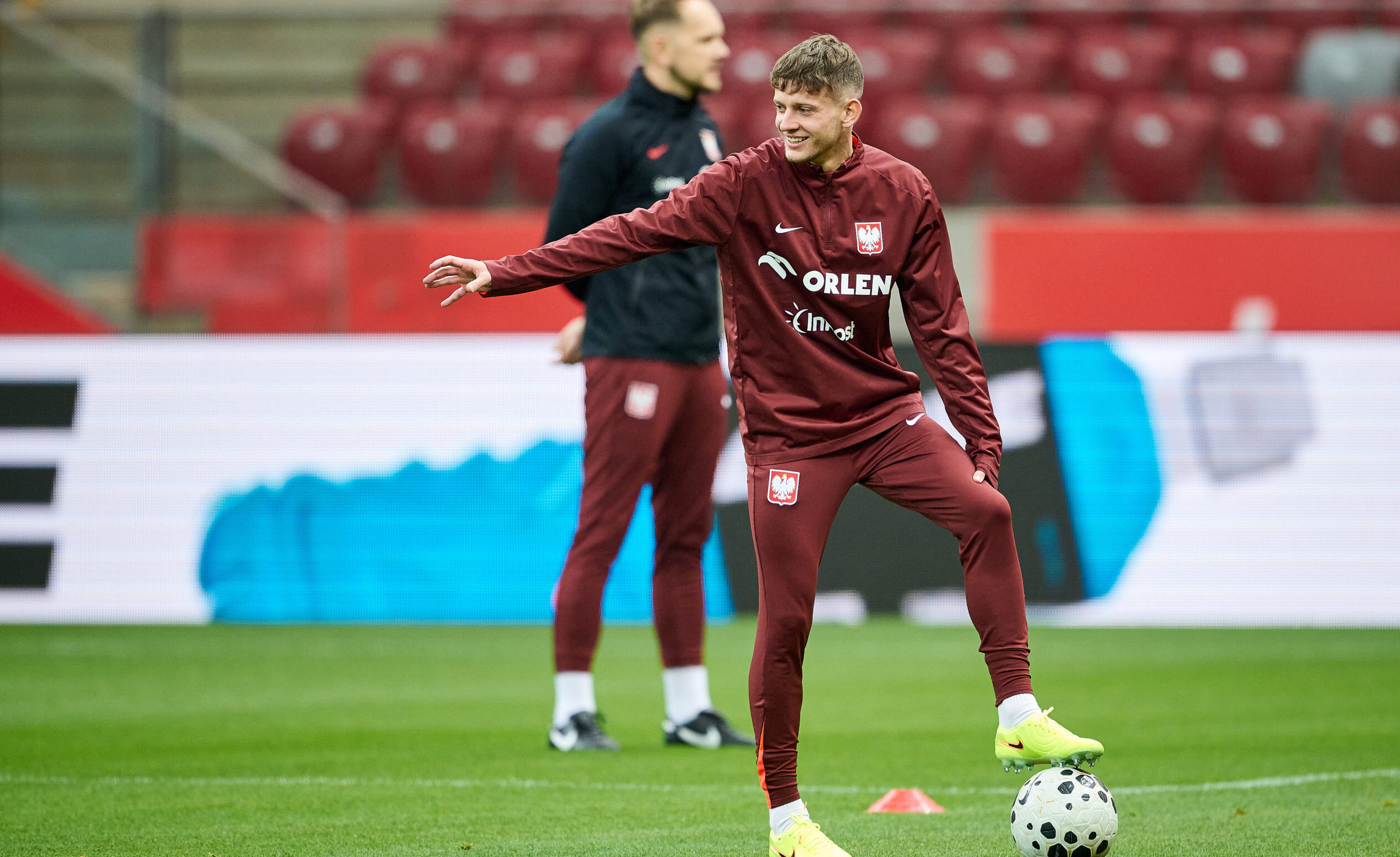 2025.11.13, Warszawa 
Pilka nozna, Reprezentacja Polski 
Trening przed meczem Polska - Holandia 
N/z Sebastian Szymanski 
Fot Rafal Oleksiewicz / PressFocus