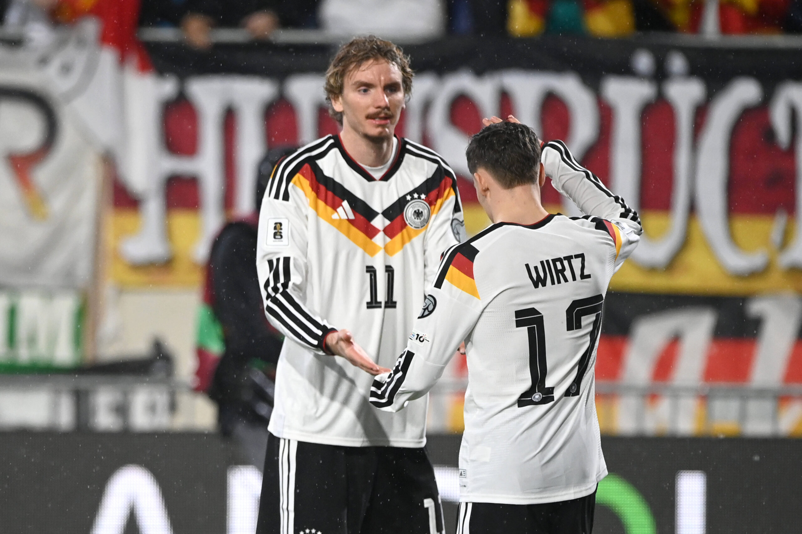 Nick WOLTEMADE GER jubelt nach seinem Tor zum 01-, jubelnd, Jubel, Begeisterung, Freude, Emotion, mit Florian WIRTZ GER Luxemburg LUX - Deutschland GER 0-2 Fussball Laenderspiel, WM Qualifikation Europa Gruppe A, Spieltag 9, matchday9, am 14.1.2025, Stade de Luxembourg, Luxemburg,   *** Nick WOLTEMADE GER cheers after his goal to 01 , cheering, jubilation, enthusiasm, joy, emotion, with Florian WIRTZ GER Luxembourg LUX Germany GER 0 2 Soccer international, World Cup Qualification Europe Group A, Matchday 9, matchday9, on 14 1 2025, Stade de Luxembourg, Luxembourg,  
2025.11.14 Luksemburg
pilka nozna , eliminacje , kwalifikacje do mistrzostw swiata 2026
Luksemburg - Niemcy
Foto IMAGO/PressFocus

!!! POLAND ONLY !!!